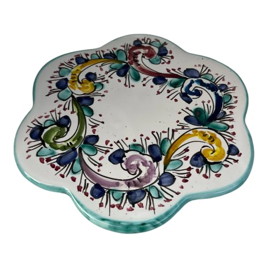Italian Ceramic Trivet - Hand Painted Pot Holder for Hot Dishes | Amalfi Coast Pottery | Kitchen & Dining Decor