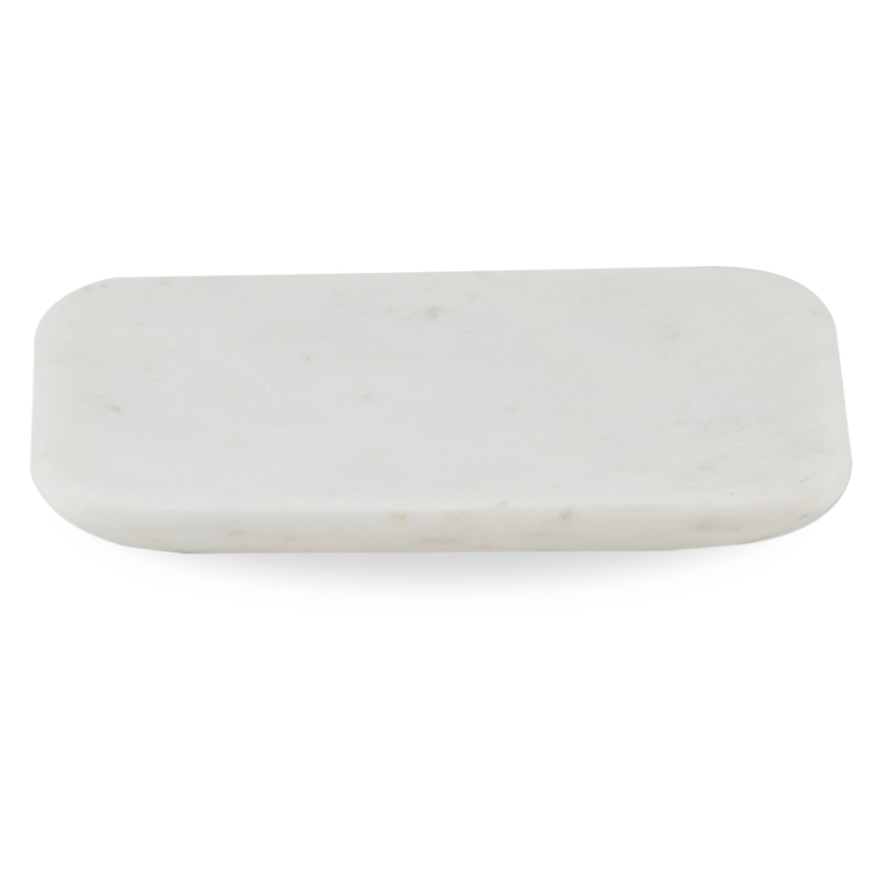 Elegant White Marble Round Edge Soap Dish - Non-Slip Bathroom Organizer for Sink, Shower & Vanity Countertop Decor