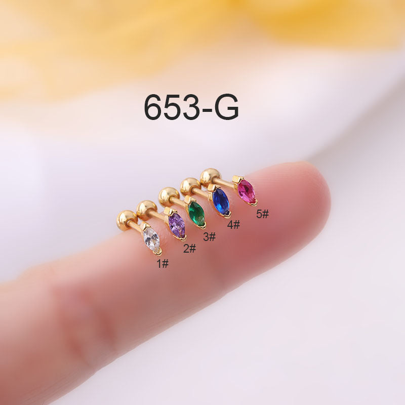 20G Cartilage Stud Earrings - Stainless Steel Tragus & Marquise Earrings for Women | Hypoallergenic Body Jewelry for Pierced Ears | Perfect for Daily Wear, Parties & Special Occasions