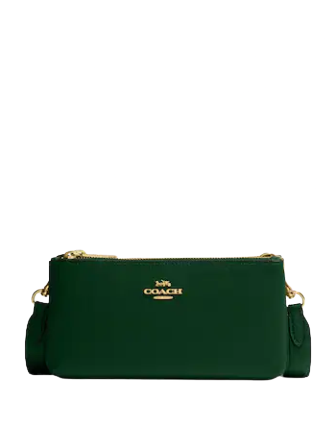 Coach Double Zip Crossbody Bag for Women - Stylish Leather Shoulder Purse with Adjustable Strap, Perfect for Everyday Use, Travel & Shopping