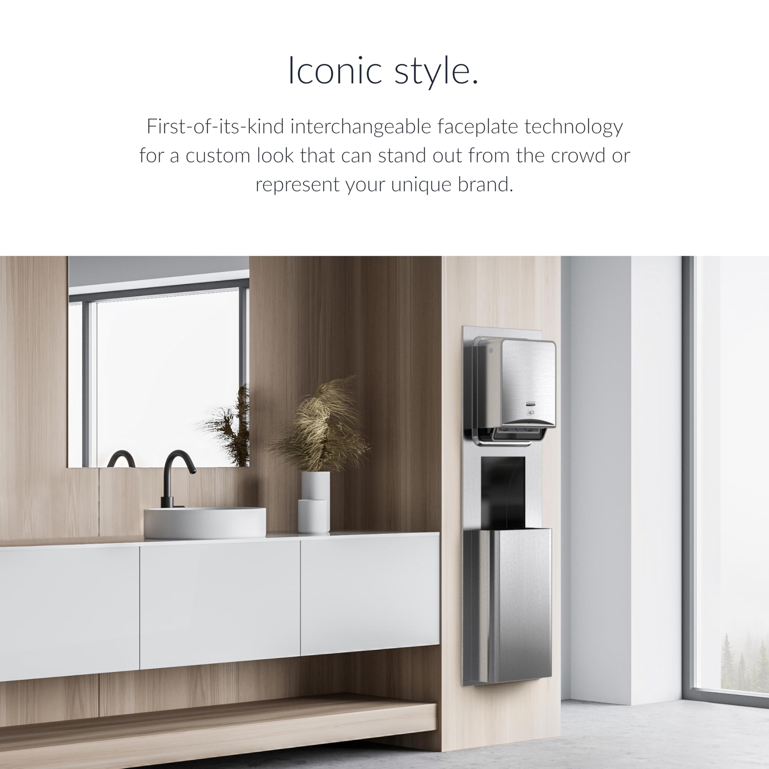 ICON Automatic Roll Towel Recessed Dispenser with Trim Panel (53699) - Stainless Steel Commercial Restroom Solution - Module Sold Separately (Qty 1) for Office, Hotel & Public Washroom Hygiene