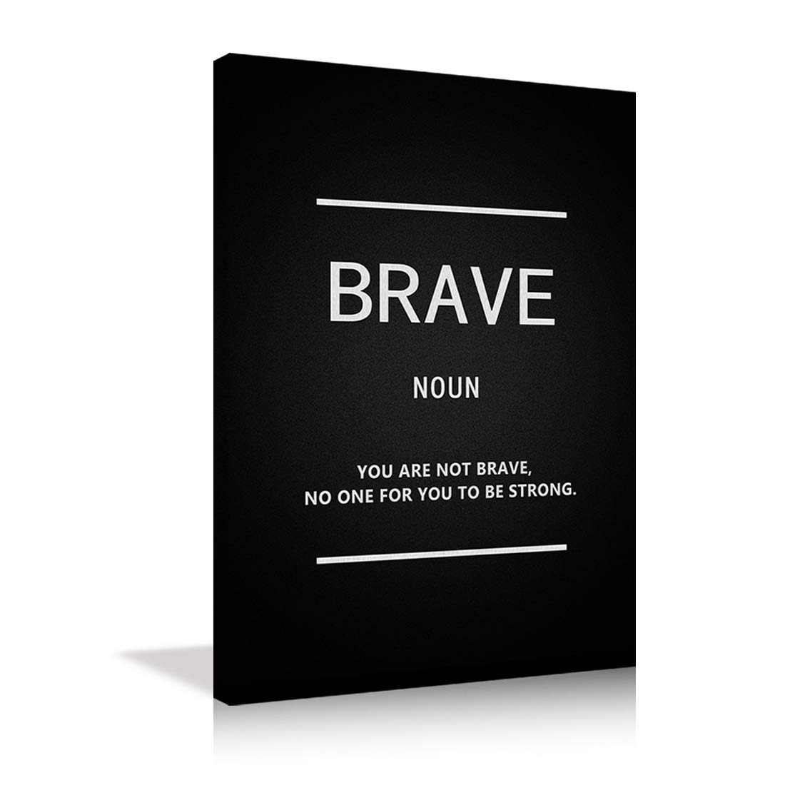 Brave Execution Noun Motivational Canvas Wall Art - Inspirational Entrepreneur Quotes Painting for Office, Bedroom & Living Room - Ready to Hang Printed Wall Decor | Perfect for Home Offices, Workspaces & Modern Interiors