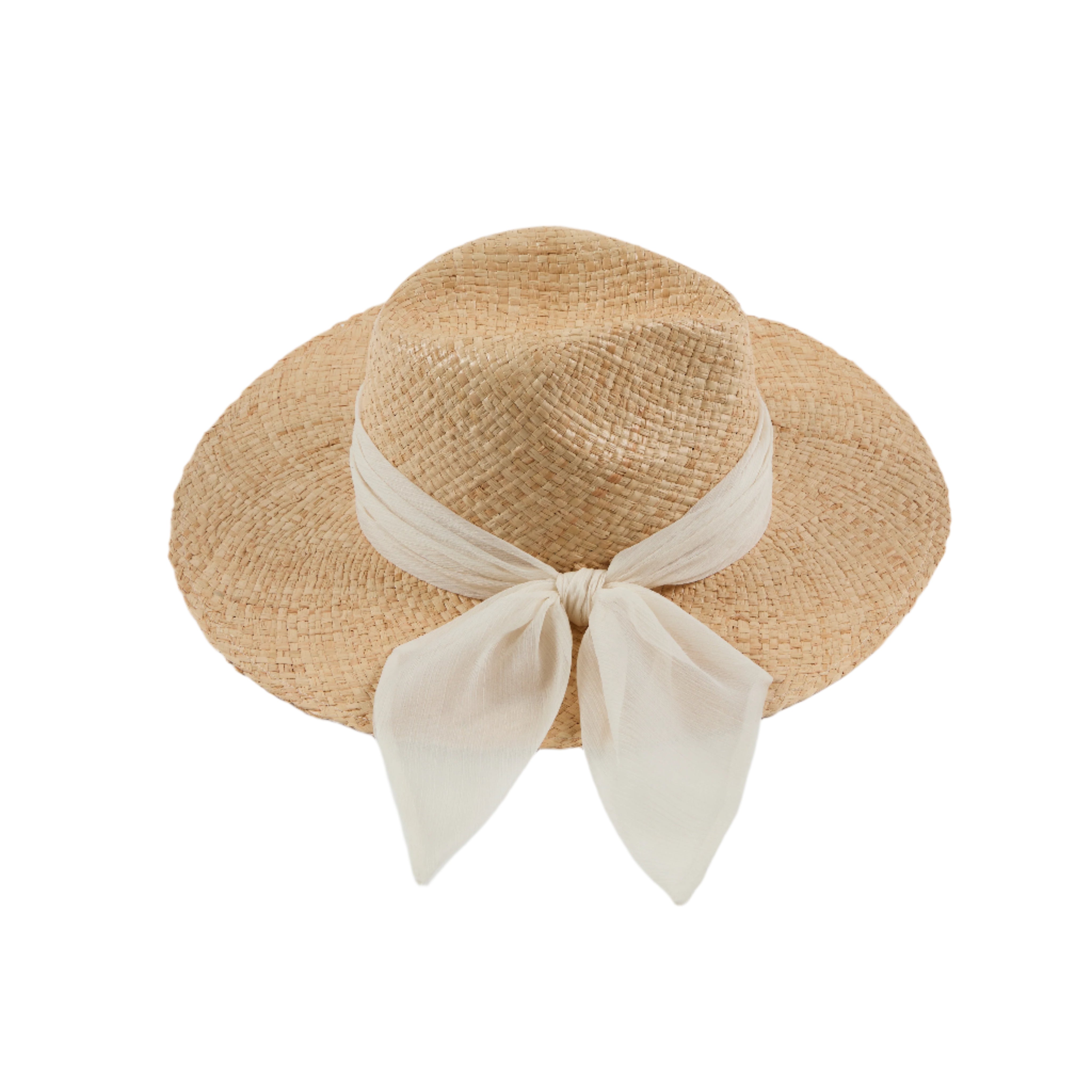 Emmanuelle Fine Raffia Fedora Hat for Women - Stylish Summer Sun Hat with Wide Brim - Perfect for Beach, Vacation, and Outdoor Activities