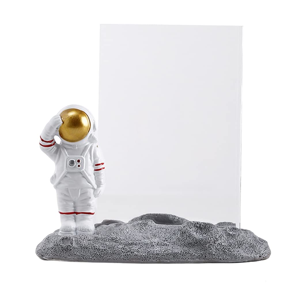 Spaceman Astronaut Tabletop Picture Frame - Gold Freestanding Desktop Photo Holder for Home & Office Decor | Perfect for Displaying Family Photos, Wedding Pictures, and Memorable Moments