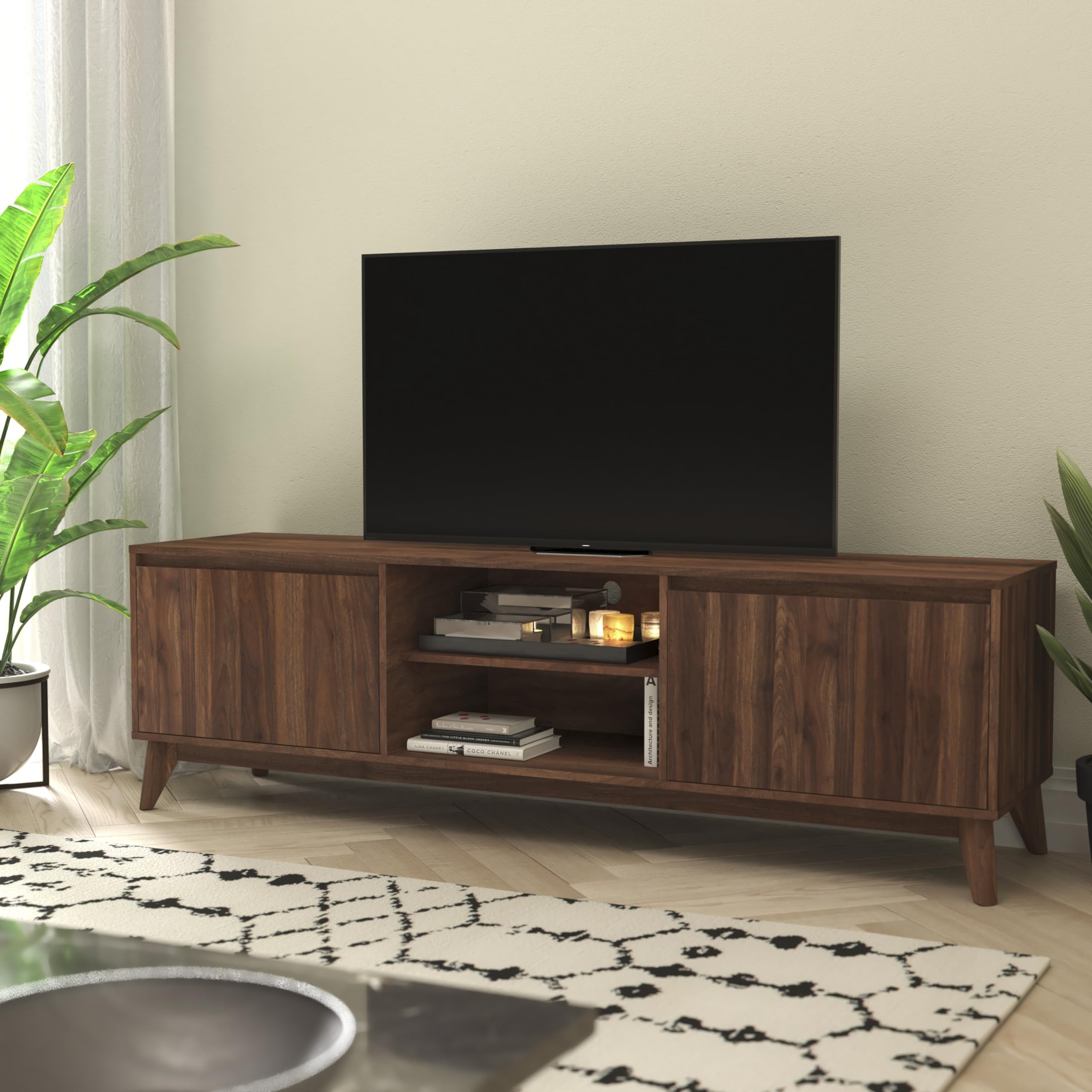 Mid-Century Modern TV Stand for 65+ Inch TVs - 70