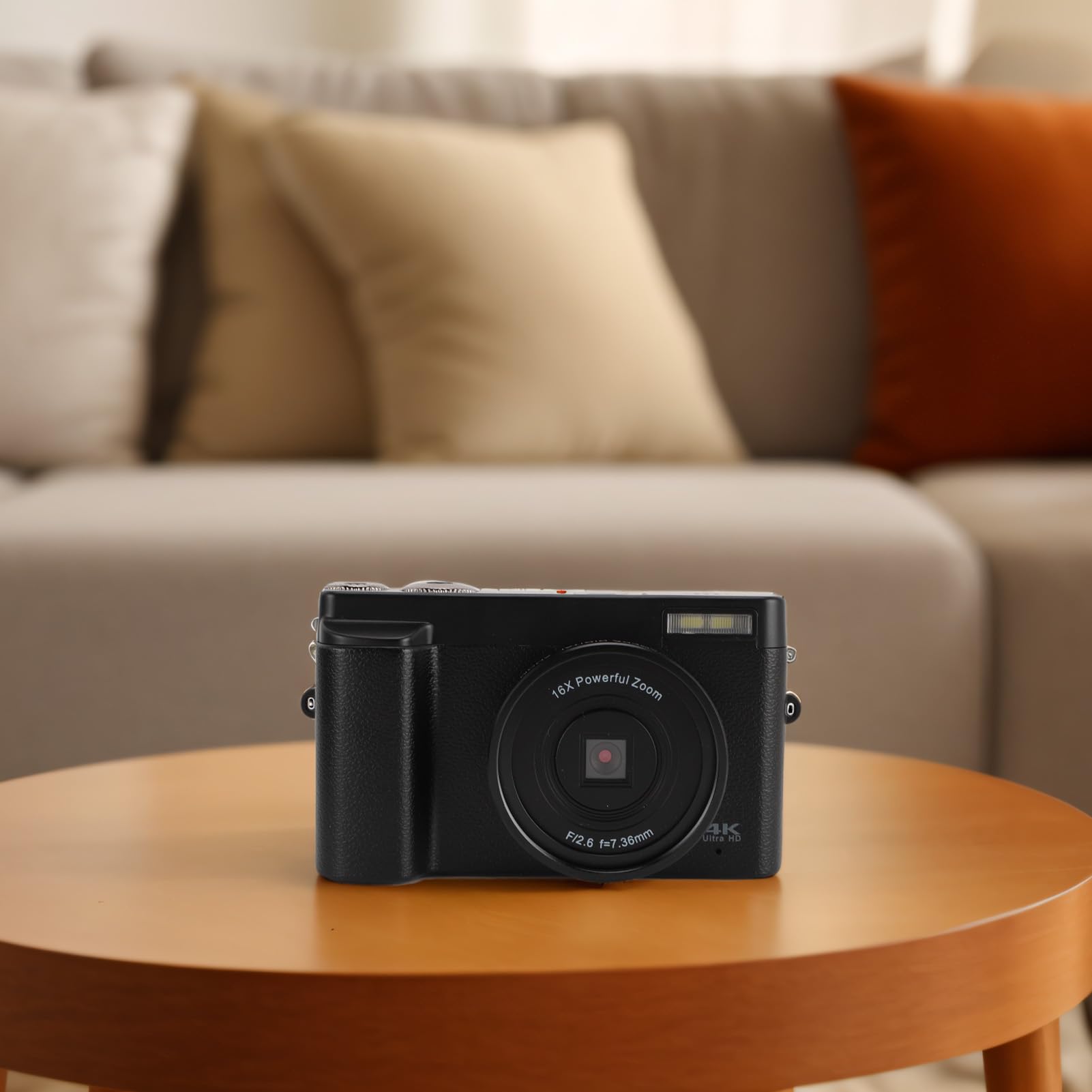 4K Digital Camera 48MP Vlogging Camera with 3in 180° Flip Screen & 16X Zoom | Compact YouTube Camera with Auto Focus | Connect to PC/TV/Projector | Perfect for Travel, Blogging & Home Video Recording