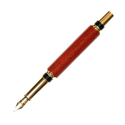 Premium Lanier Baron Fountain Pen - Tennessee Gold Trim with Exotic Bloodwood Barrel - Elegant Writing Instrument for Calligraphy, Journaling & Gifting