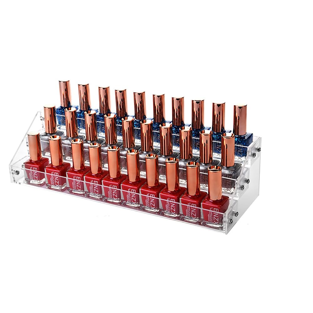 Kingtaily 3-Tier Clear Acrylic Nail Polish Organizer - Essential Oil Storage Stand & Display Rack for Salon, Home, and Travel Beauty Organization