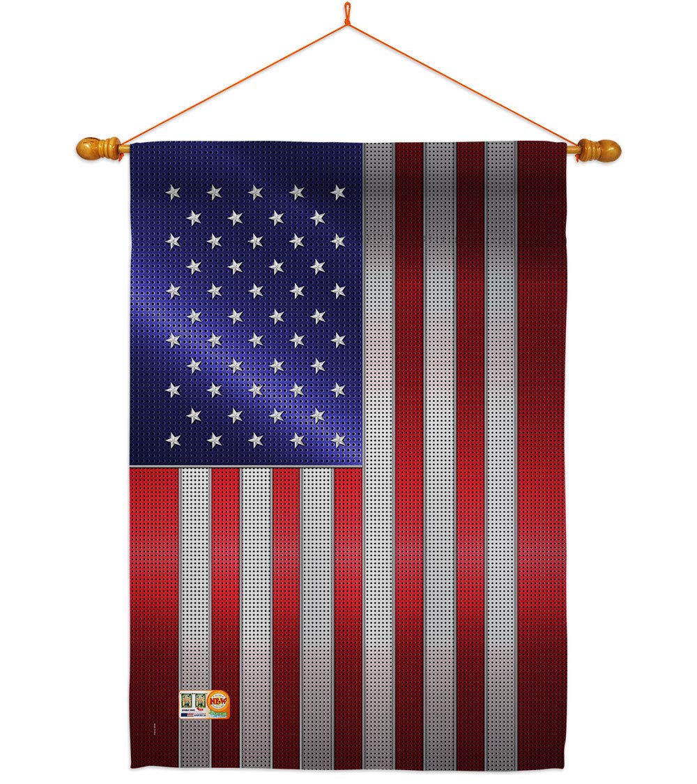 American Pride Decorative Steel House Flag Set 28x40 - Outdoor & Garden Decor