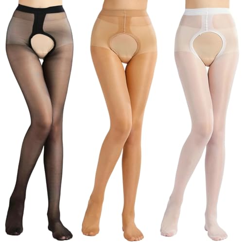 1 Pair of Black Crotch Opening, 1 Pair of White Crotch Opening, 1 Pair of Honey Crotch Opening