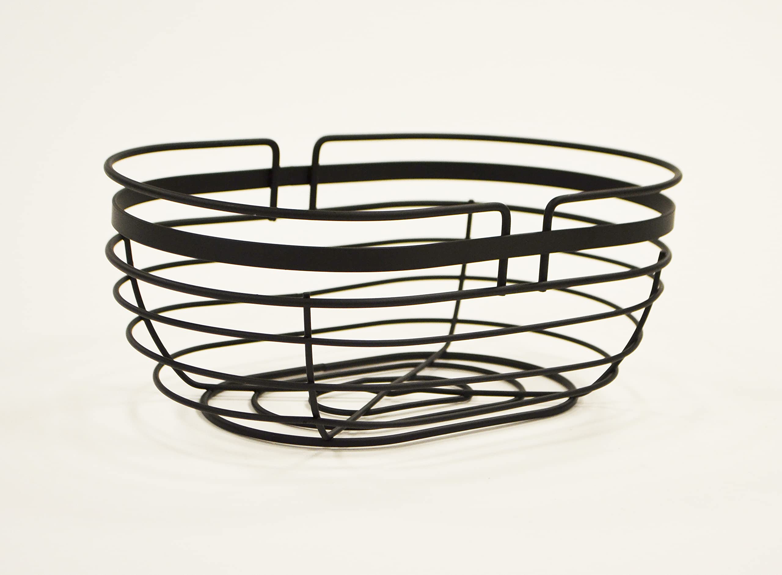 Stylish AQ Modern Oval Wire Fruit Basket - Matte Black Kitchen Countertop & Dining Table Decor | Perfect for Fresh Produce Display, Centerpiece Bowl for Living Room