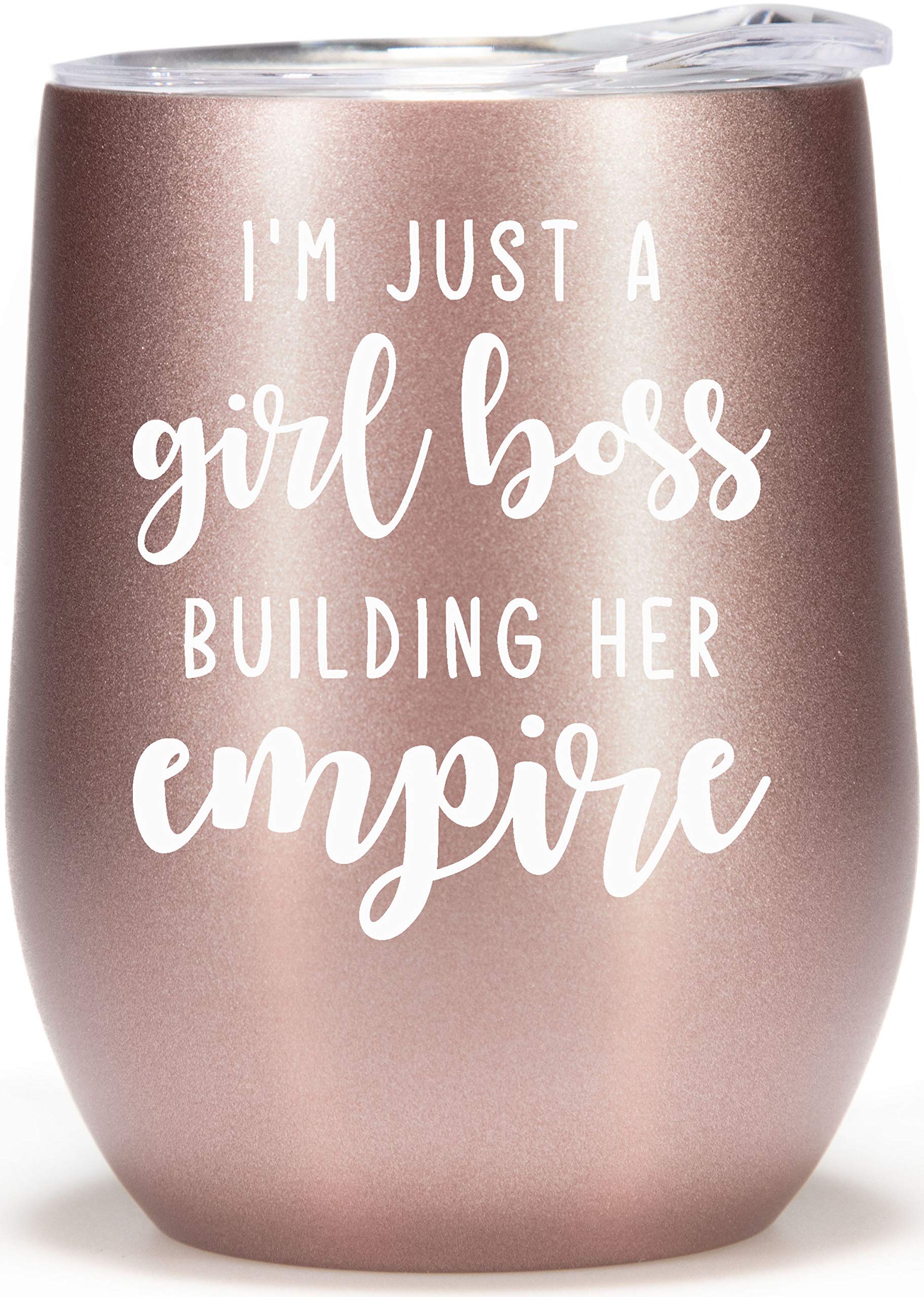 Empire Building Wine Glass Tumbler - Motivational Boss Lady Coffee Mug Gift for Women Entrepreneurs | Perfect for Office, Home Decor & Inspirational Gifts