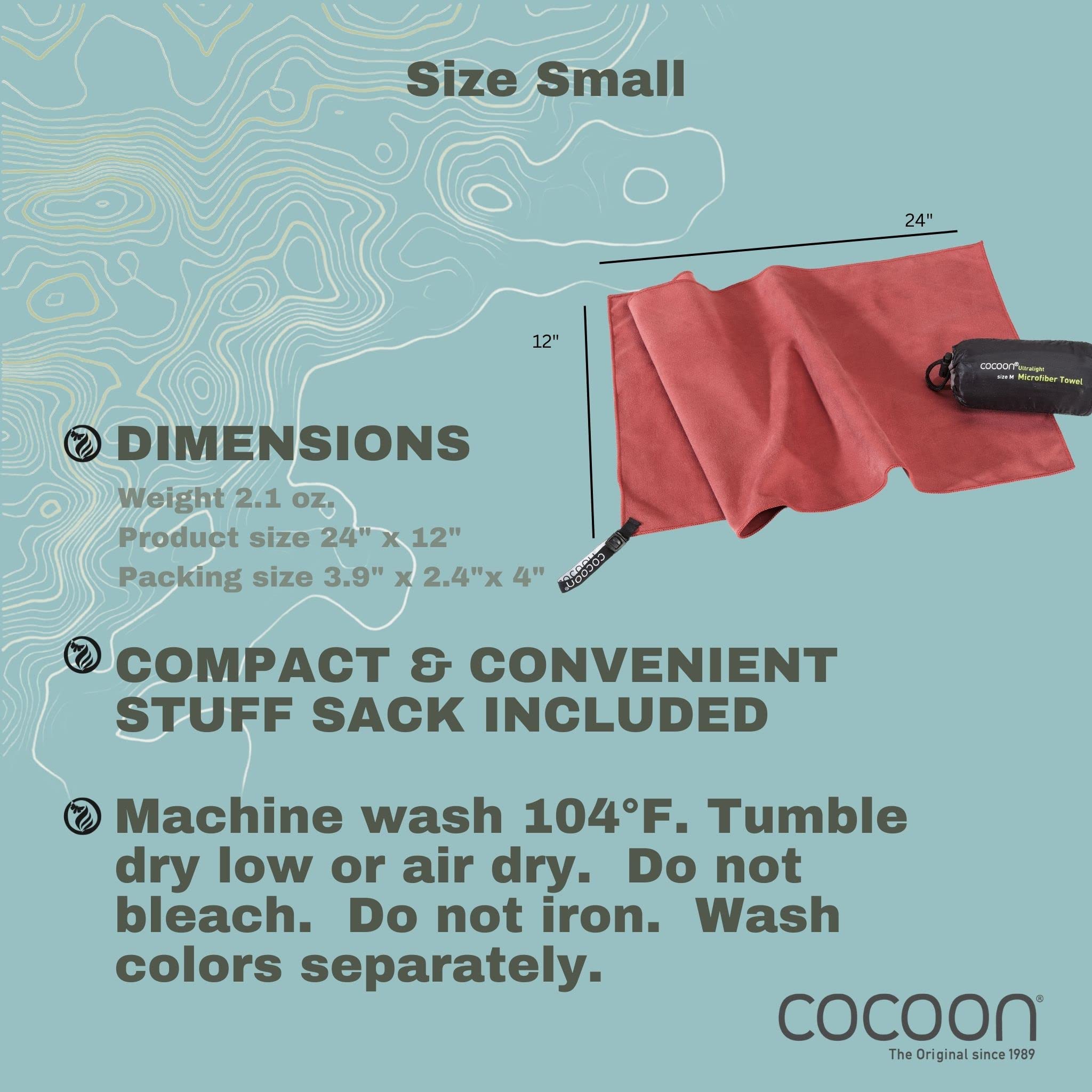 COCOON Premium Ultralight Microfiber Towel - Quick Dry, Super Absorbent, Compact Travel Towel for Camping, Gym, Beach & Yoga