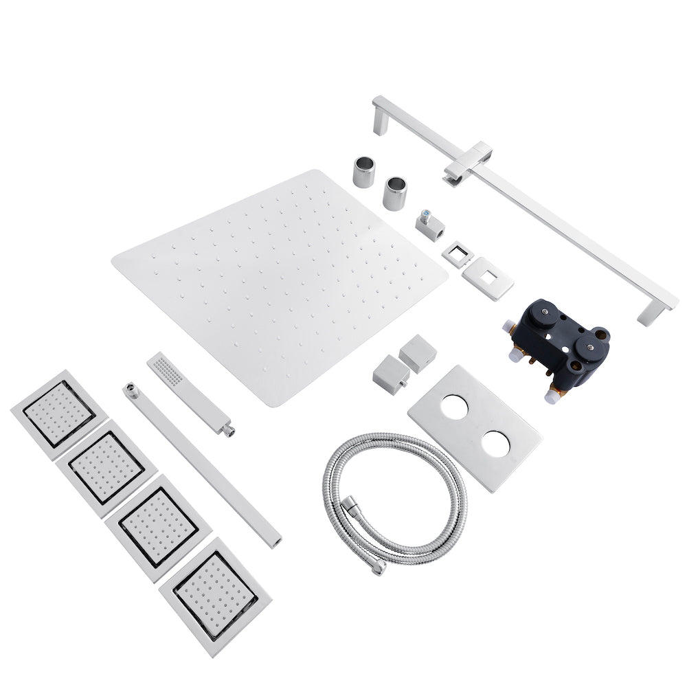 ZLINE CBY SHS T3 CH Thermostatic Shower System with 6 Body Jets - Chrome Finish for Luxurious Spa Experience at Home | Perfect for Master Bathroom Renovation