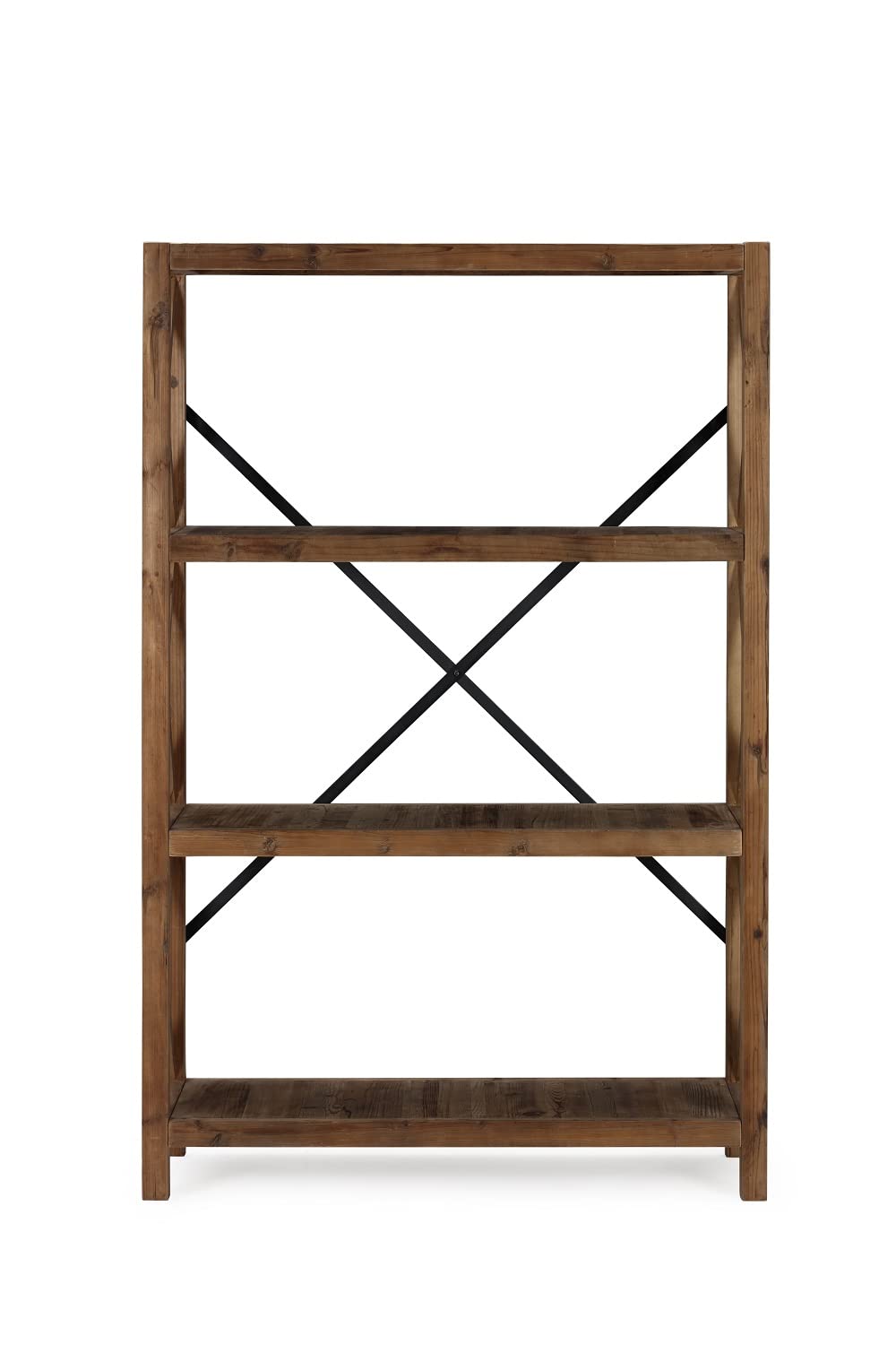 Elinor Bookcase - Natural/Black Finish Wooden Bookshelf for Home Office, Living Room & Bedroom Storage - Modern & Stylish Furniture for Books, Decor & Organizing