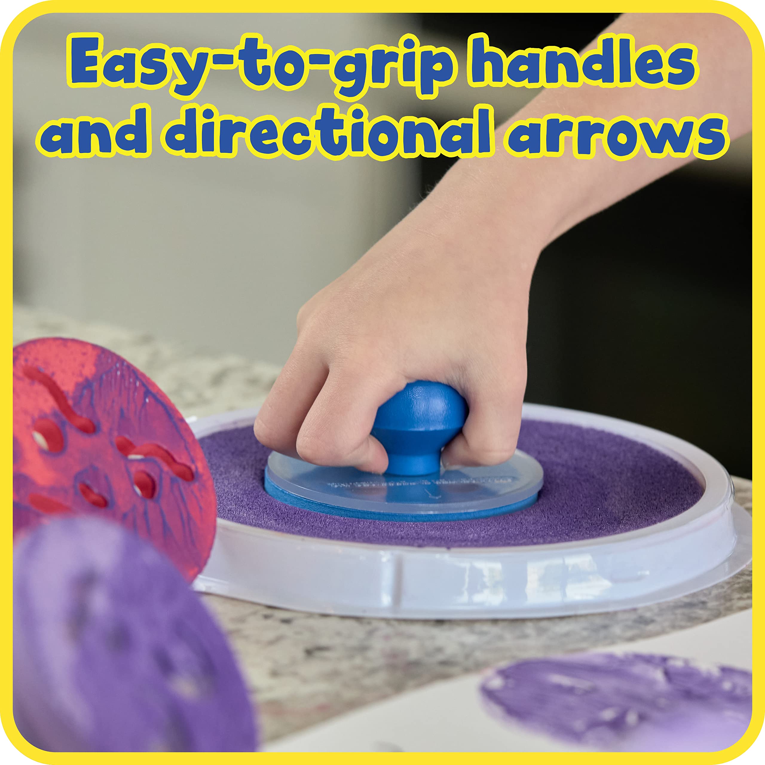 READY 2 LEARN Giant Feelings Stampers Set of 10 - Easy Grip Foam Stamps for Kids Arts & Crafts - Perfect for Classroom Posters, DIY Projects, Birthday Cards & Scrapbooking