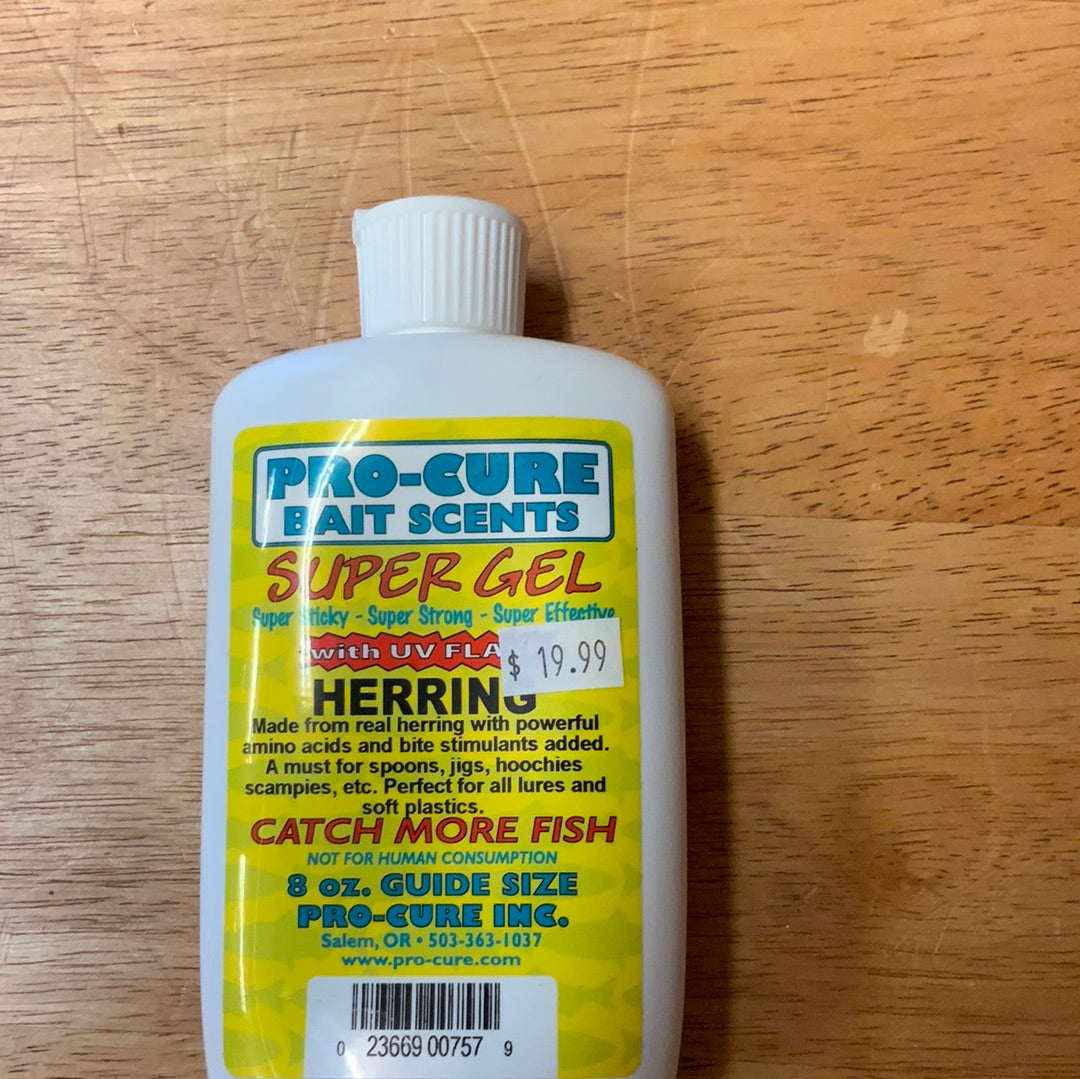 Pro Cure Bait Scents Super Gel - Premium Fish Attractant for Bass, Trout & Walleye - Ideal for Freshwater & Saltwater Fishing Lures