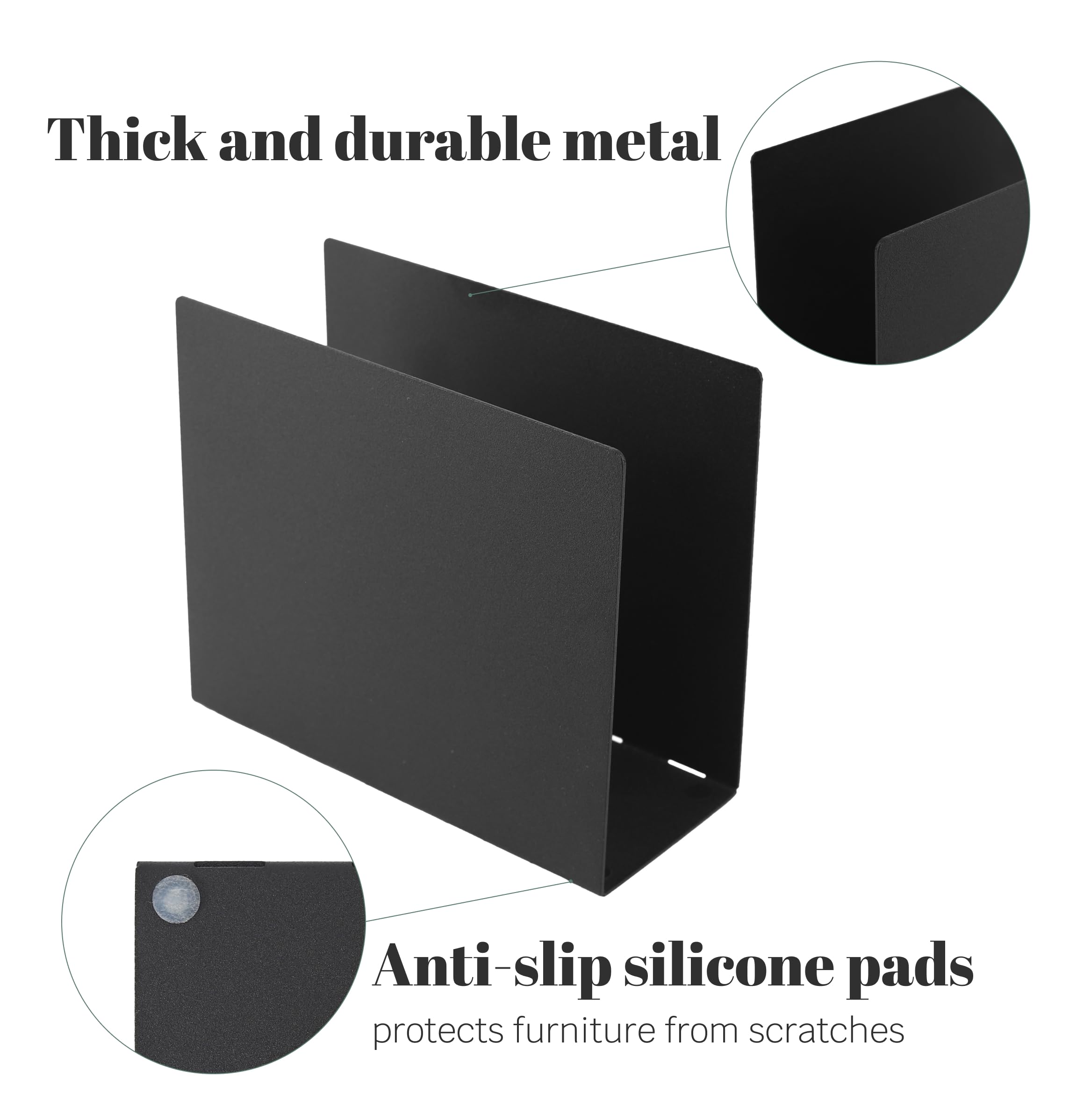 Modern Matte Black Metal Napkin Holder for Kitchen & Dining Table - Elegant Paper Napkin Dispenser - Perfect for Restaurants, Bars & Home Decor - Ideal for Everyday Use and Special Occasions