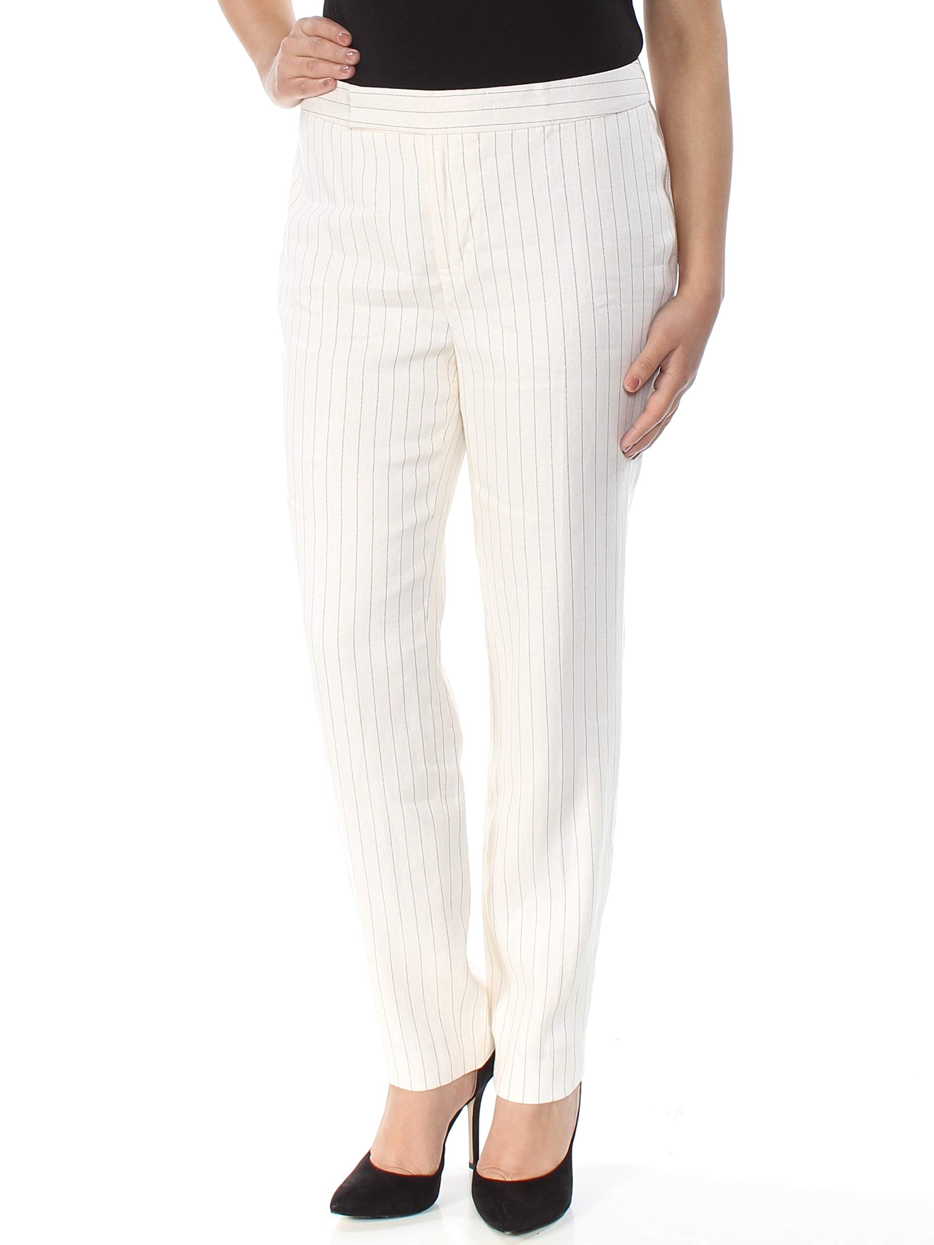 Lauren Ralph Lauren Women's Pinstriped Twill Skinny Pants - Slim Fit Office Trousers for Professional & Business Casual Wear