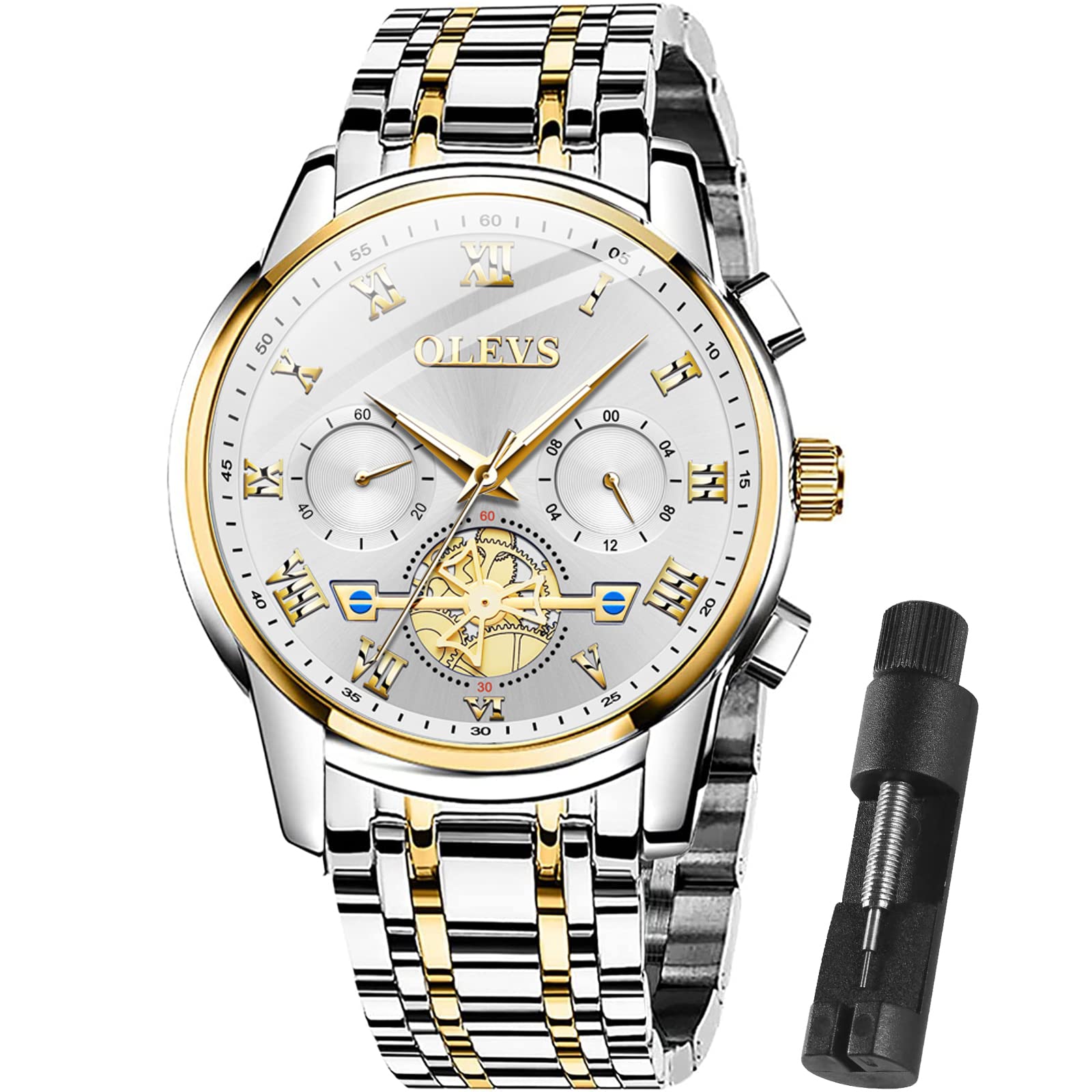 OLEVS Men's Multifunction Waterproof Watch - Luminous Chronograph for Outdoor & Sports