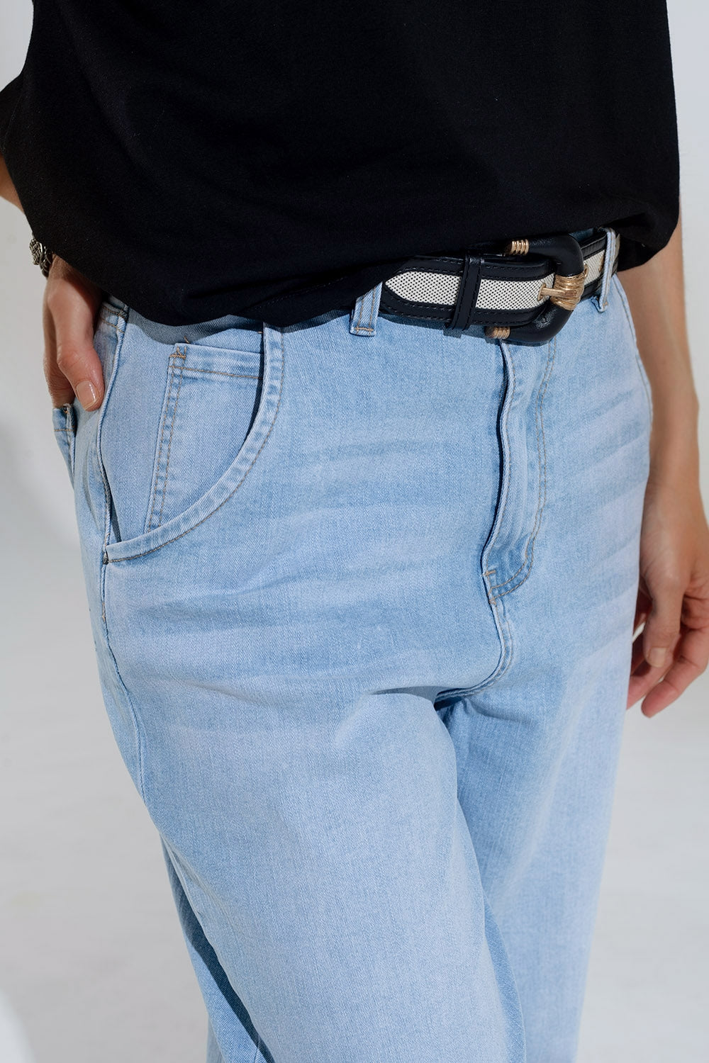 Women's High Waist Side Pocket Jeans - Comfortable Stretch Denim Pants for Casual Wear, Work & Everyday Outfits
