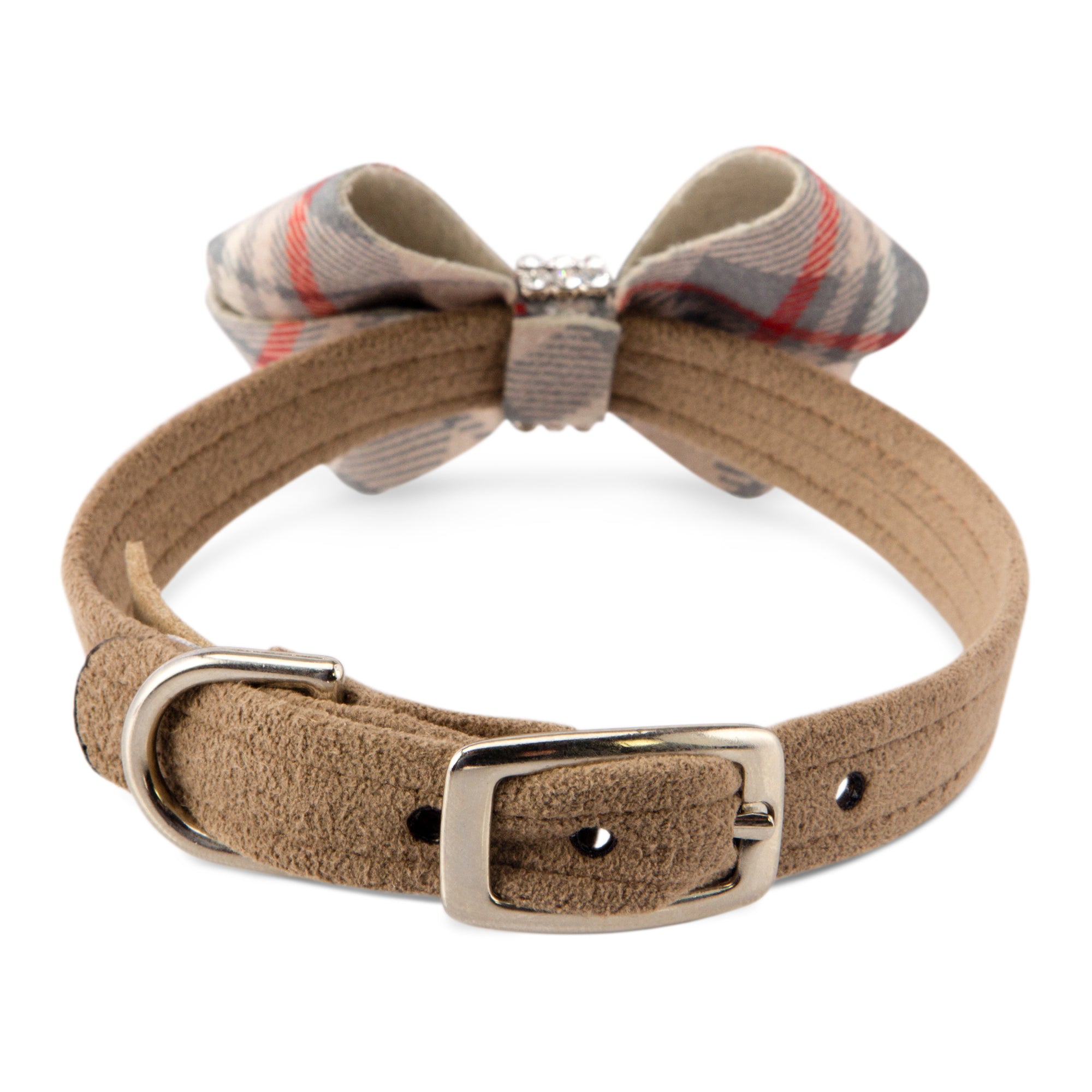 Scotty Doe Plaid Nouveau Bow Dog Collar - Stylish & Adjustable Pet Collar for Small to Medium Dogs - Perfect for Daily Walks, Training & Fashion Accessories