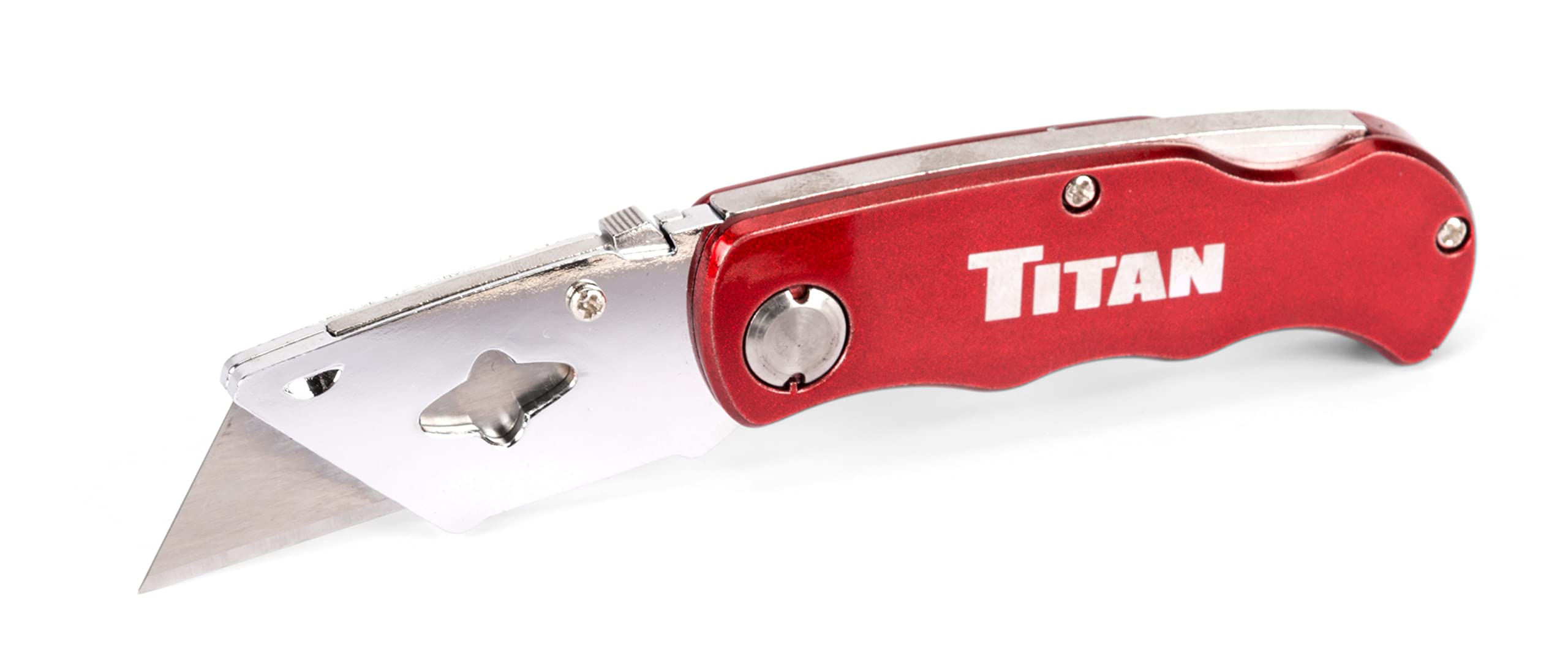 Titan 12125 Folding Utility Knife - Heavy Duty Retractable Pocket Knife with Safety Lock - Perfect for Camping, Hiking, DIY Projects & Everyday Carry (EDC)