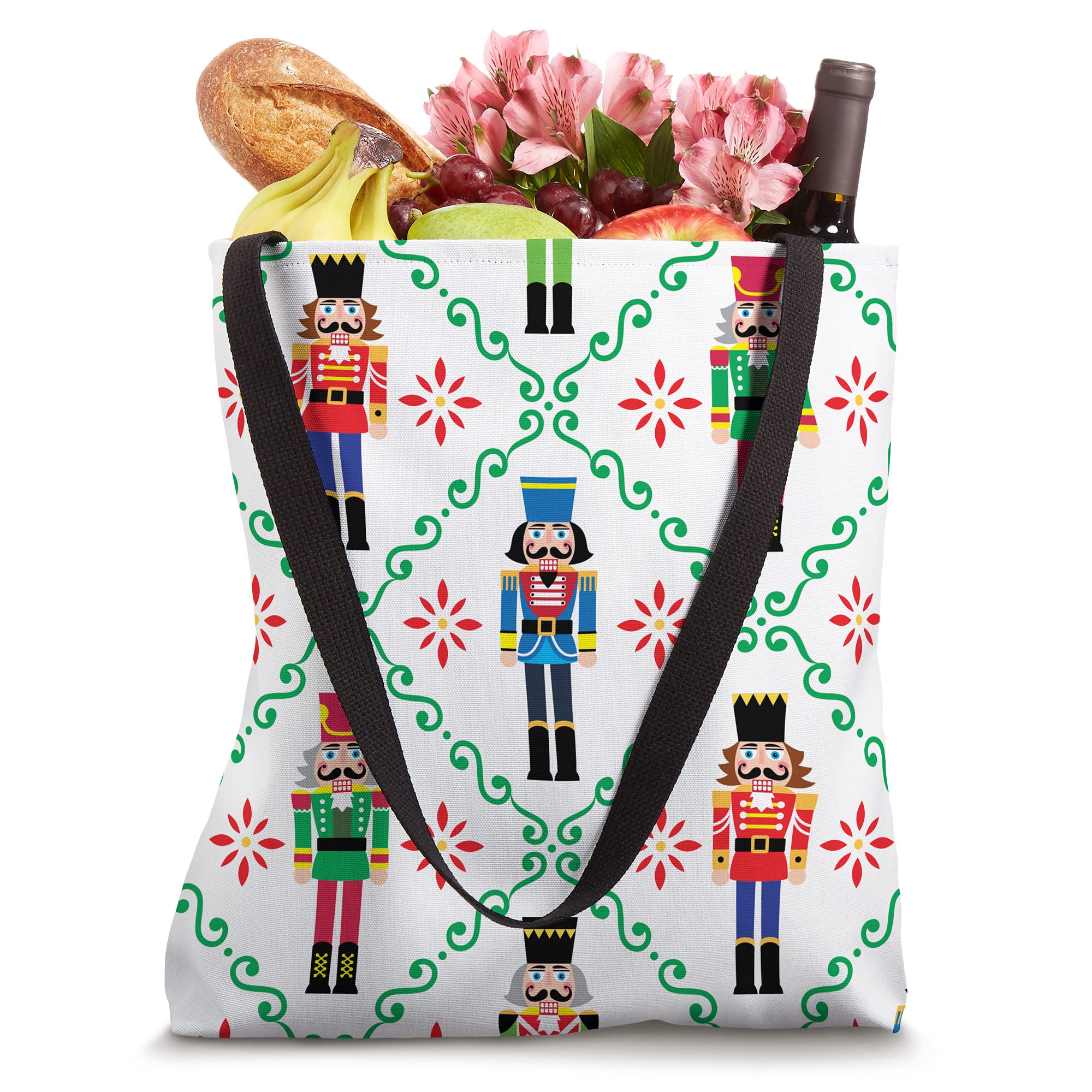Nutcracker Ballet Christmas Tote Bag - Holiday Dance Themed Winter Fashion Handbag for Ballet Lovers & Christmas Shopping