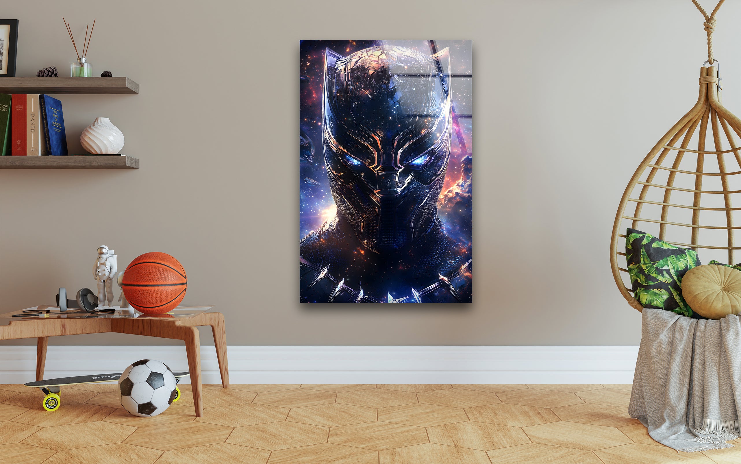 Black Panther Wakanda Forever Stained Glass Wall Art - Marvel Superhero Decor for Home, Office & Gifts