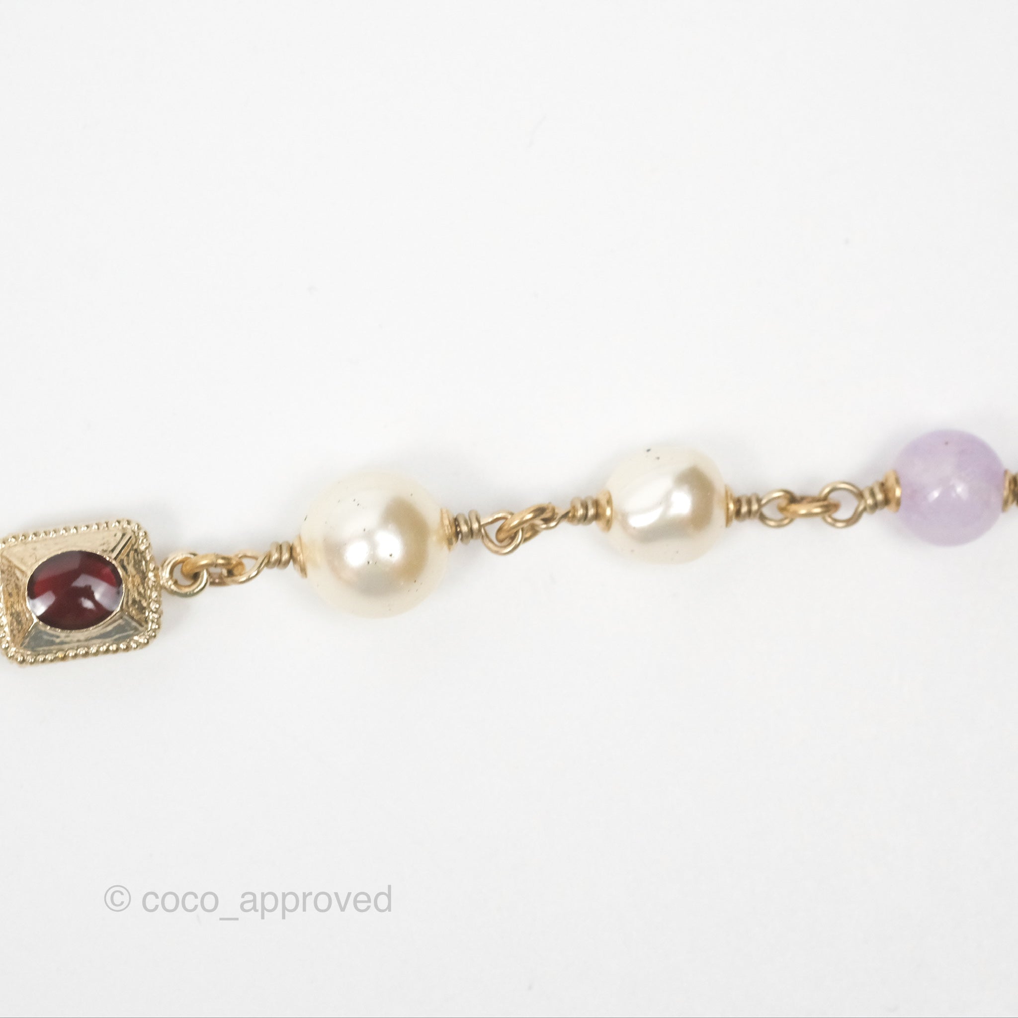Chanel CC Pearl Gemstone Long Necklace in Gold Tone - 17A Collection | Elegant Jewelry for Women, Perfect for Parties, Weddings & Special Occasions