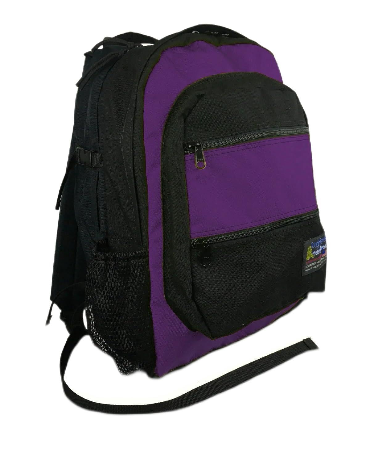 TouCom Laptop Backpack - Durable USA-Made Black/Purple Design - Perfect for Work, School & Travel