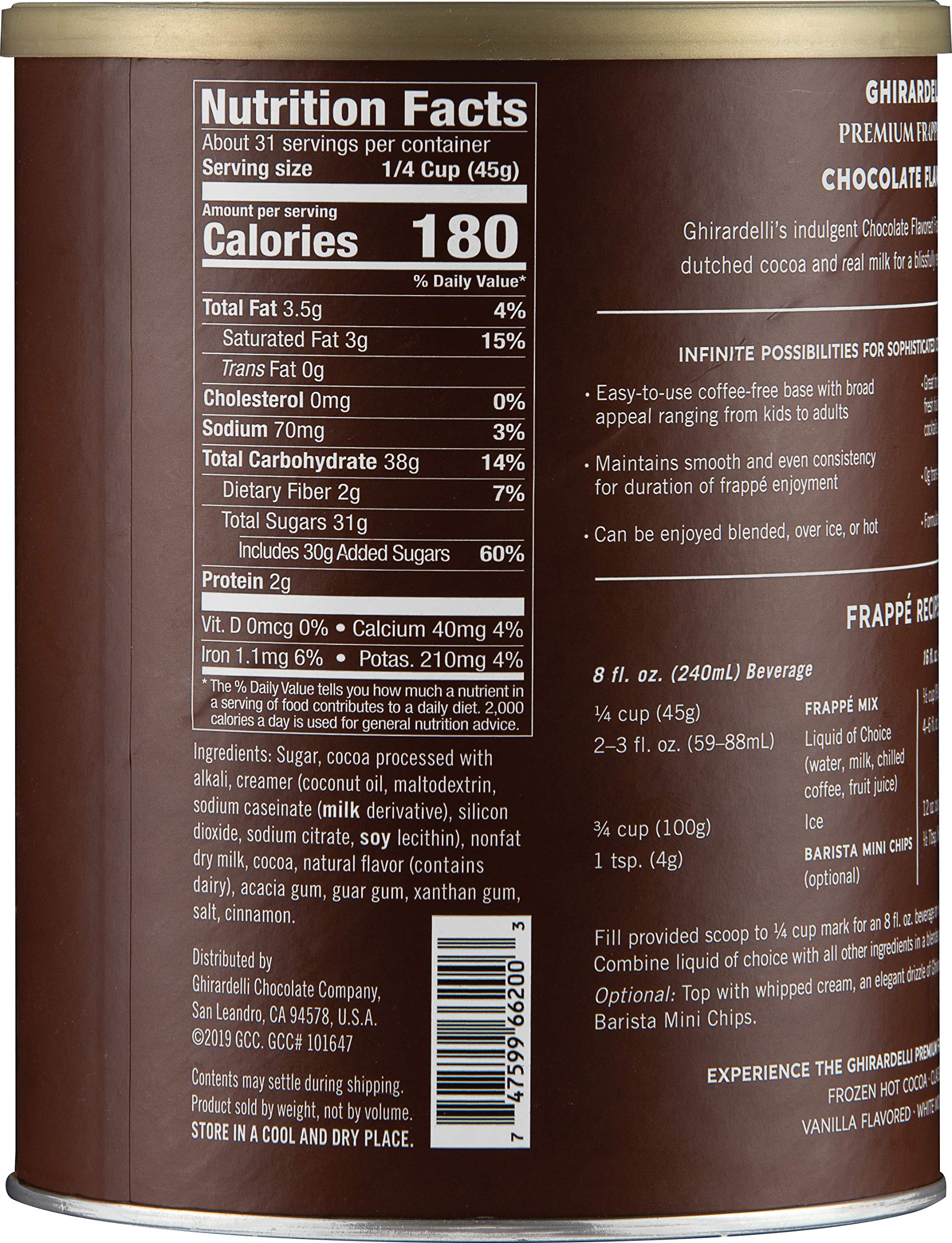 Ghirardelli Double Chocolate Frappe - 50oz Can for Coffee Lovers