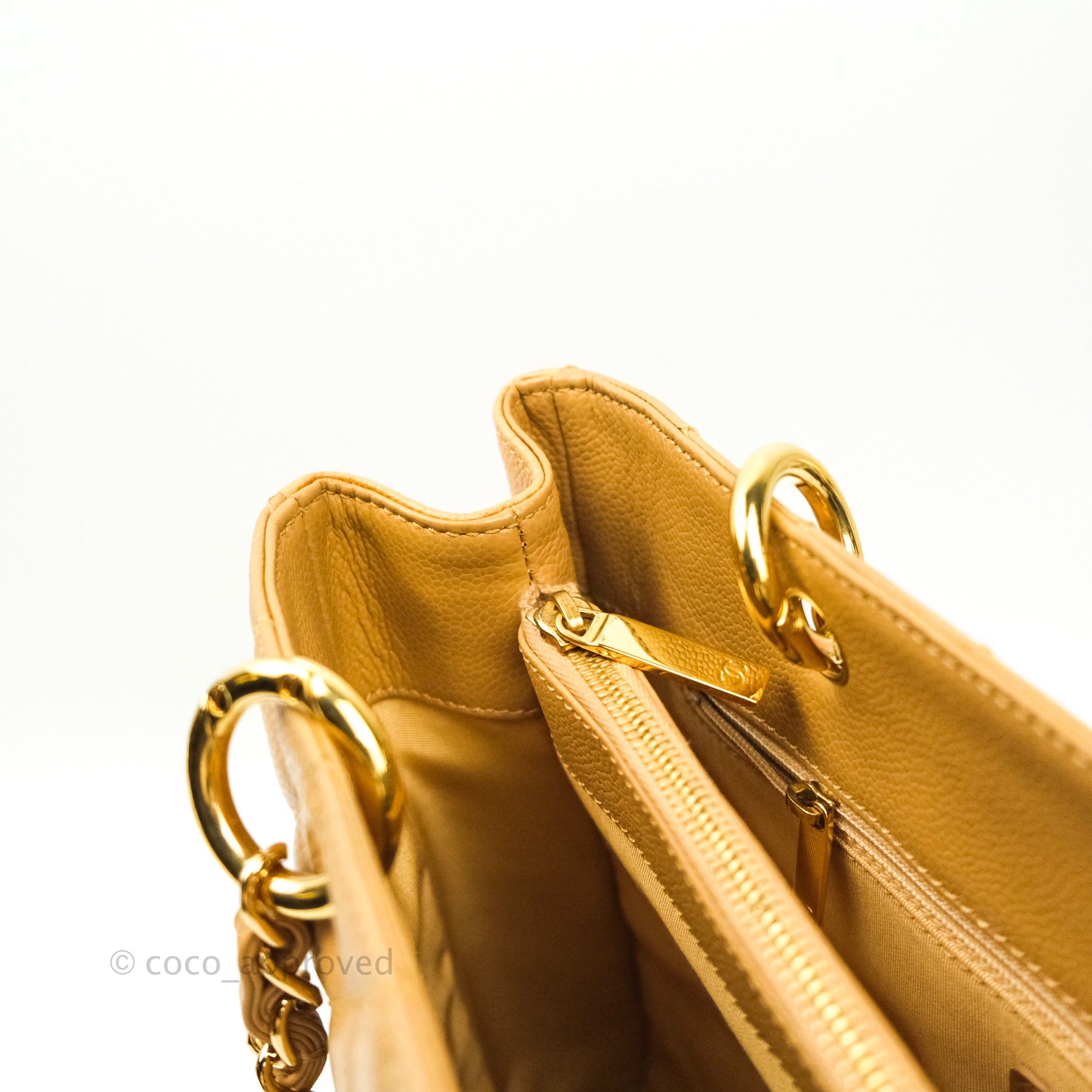 Chanel Caviar Leather Grand Shopping Tote GST Bag - Dark Beige with Gold Hardware | Luxury Designer Handbag for Women, Perfect for Work, Travel & Everyday Use