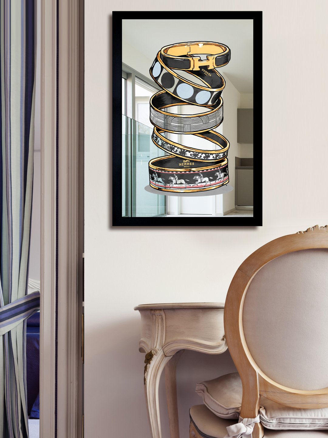 Oliver Gal Arm Candy Noir Framed Mirror Print Wall Art Decor - Fashion Collection by Oliver Gal Décor Home, 20x30 Inches, Yellow - Perfect for Living Room, Bedroom & Office Decor