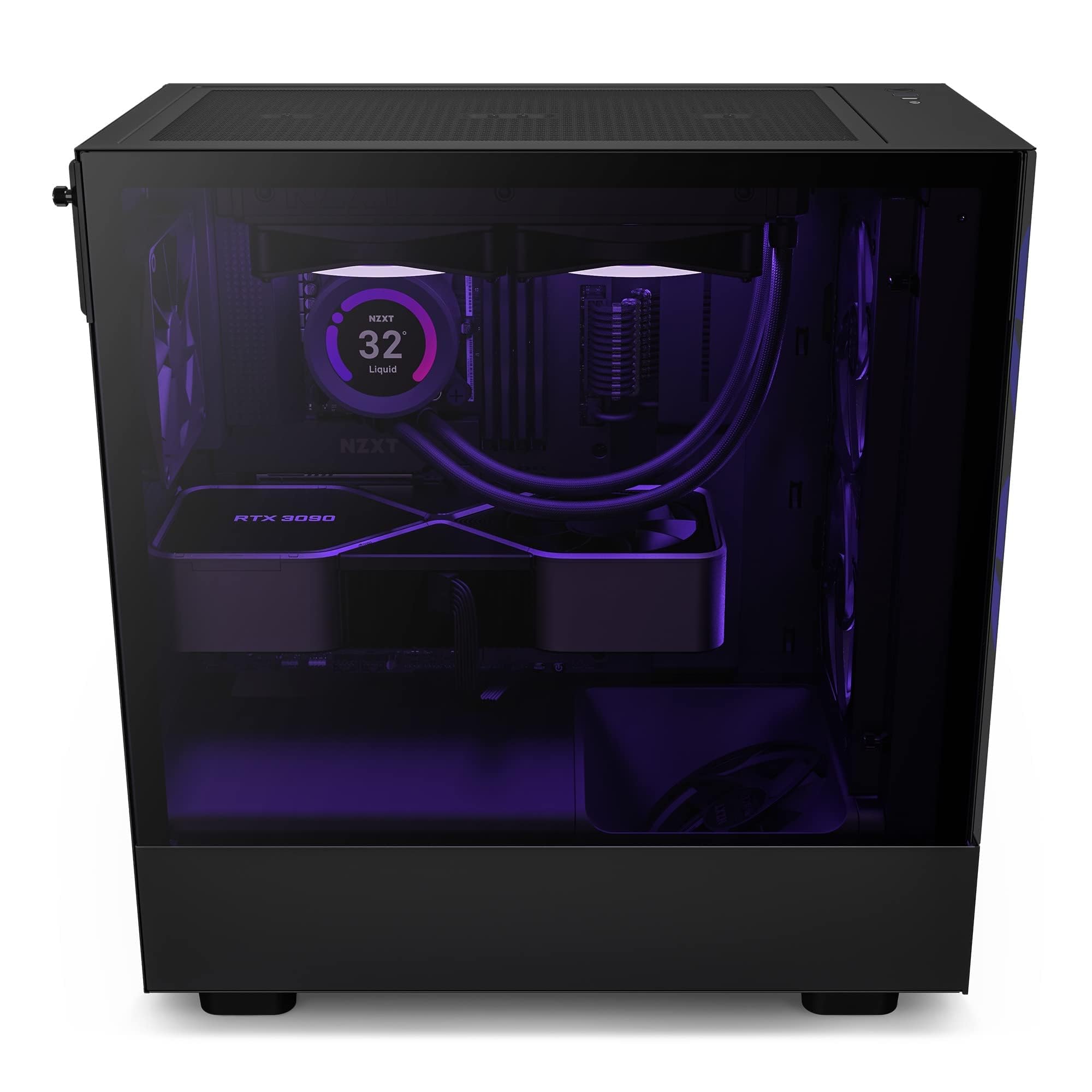 NZXT H5 Elite Compact ATX Mid-Tower PC Gaming Case - Tempered Glass Panels, RGB Lighting & 2x140mm Fans | Perfect for Gaming Rigs & Streaming Setups | Black (CC-H51EB-01)