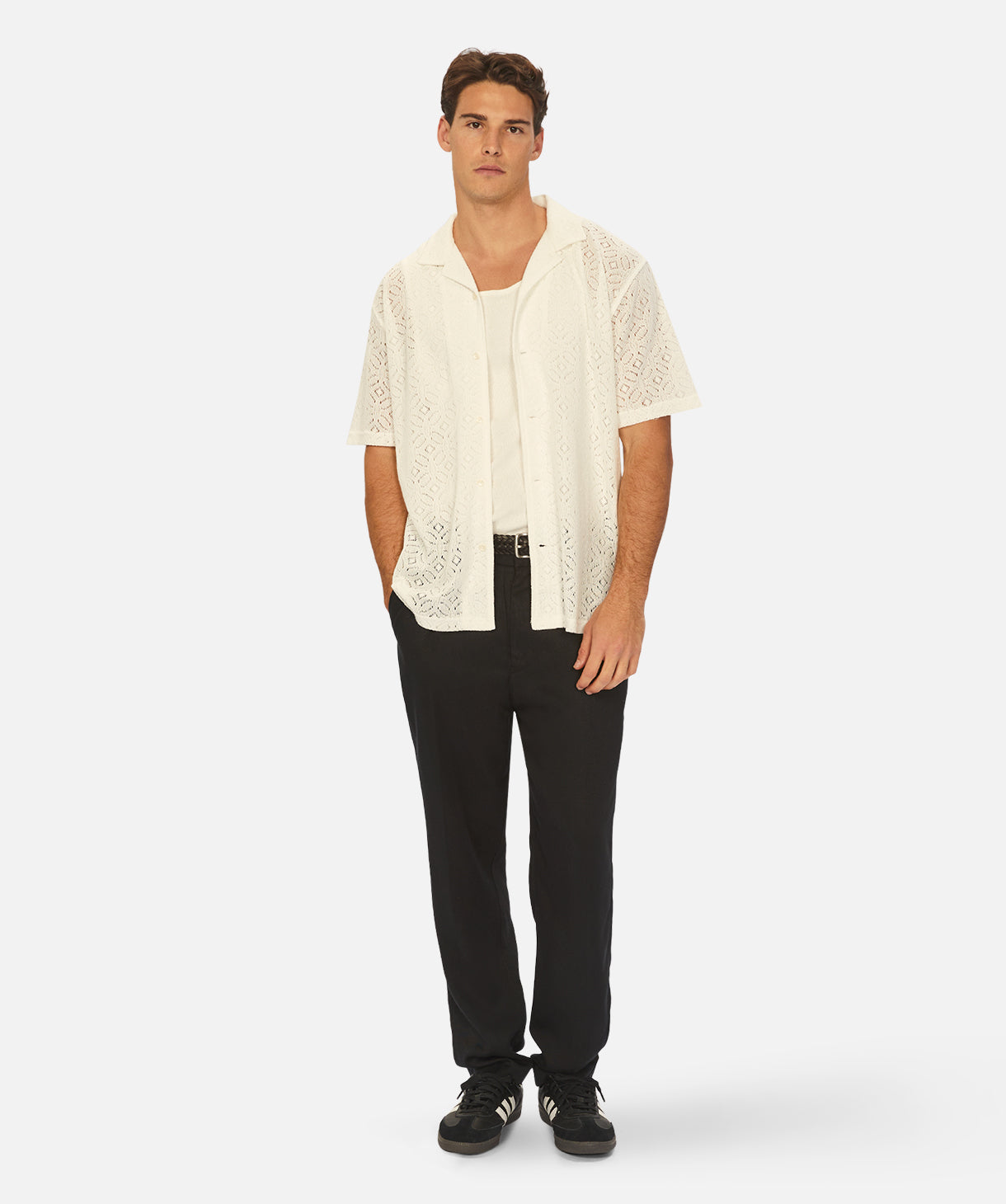 Valverde Short Sleeve Shirt for Men - Premium Cotton Crew Neck T-Shirt in Cream Color | Casual Wear, Summer Outfits, Street Style Fashion
