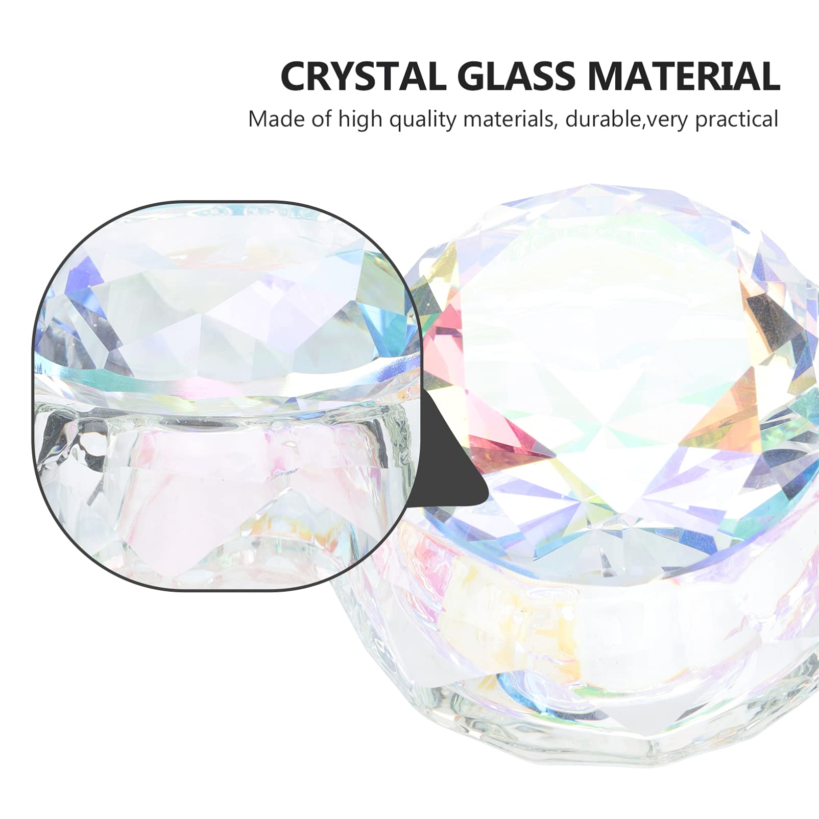 Clear Glass Dappen Dish with Lid - Crystal Nail Art Liquid Container for Manicure Tools, Nail Polish Pen Holder & Acrylic Powder Mixing | Perfect for Salon, Home Nail Care & DIY Nail Art Designs