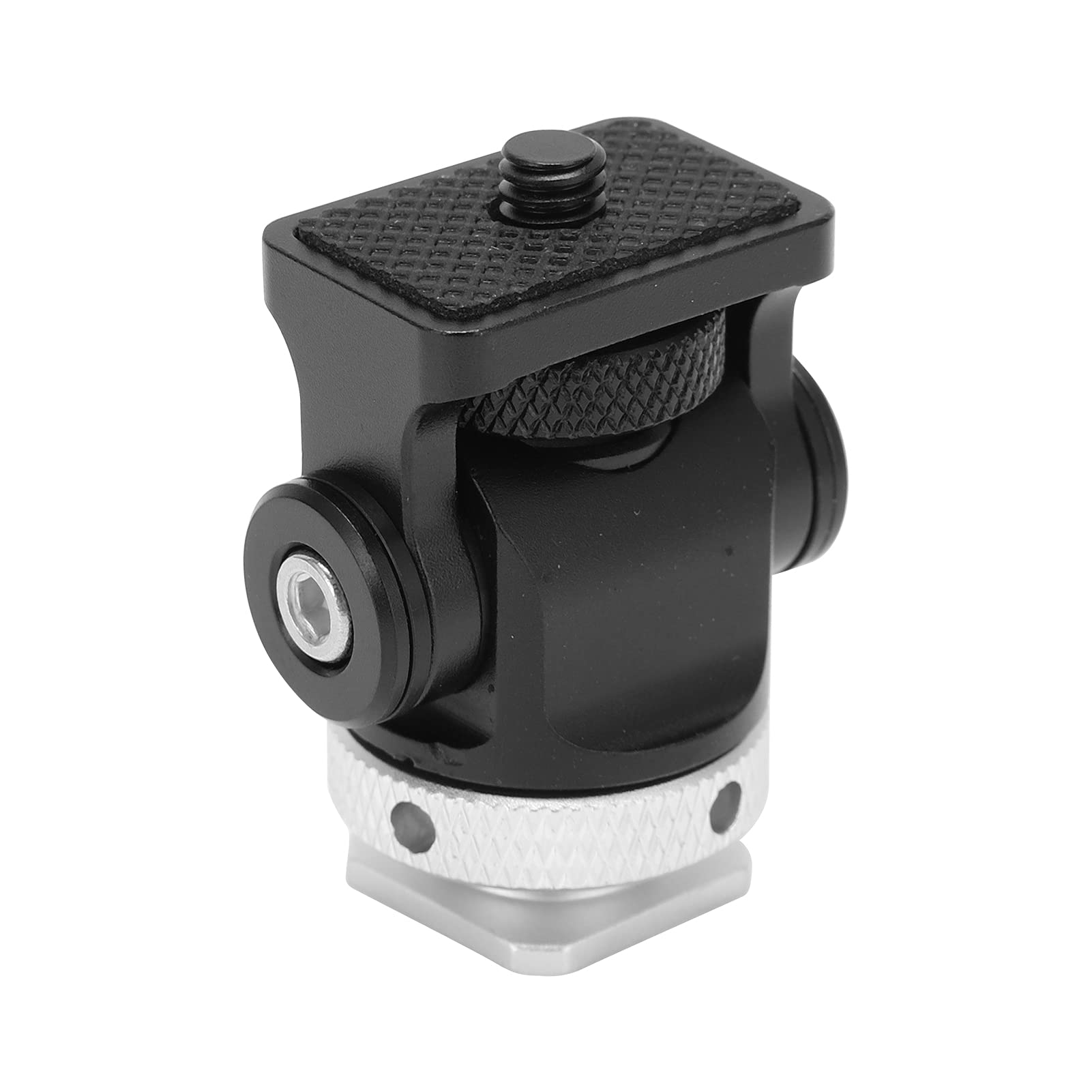 FOTABPYTI Mini Aluminum Alloy Cold Shoe Adapter - Lightweight Compact 1/4 Inch Screw Mount for DSLR Cameras, Smartphones & Action Cameras | Perfect for Vlogging, Photography & Video Shooting (Silver Gray)