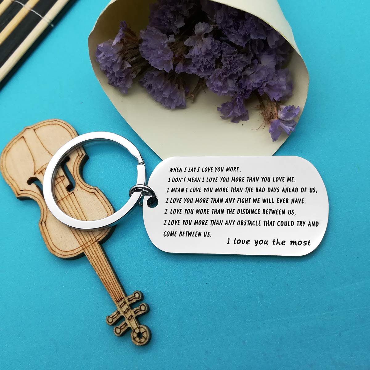 Romantic Nekoki Couple Keychain - Perfect Gift for Boyfriend, Husband, Fiance | I Love You Anniversary, Christmas, Birthday, Father's Day & Valentine's Day Gifts for Him | Cute Matching Couple Accessories for Everyday Carry & Special Occasions