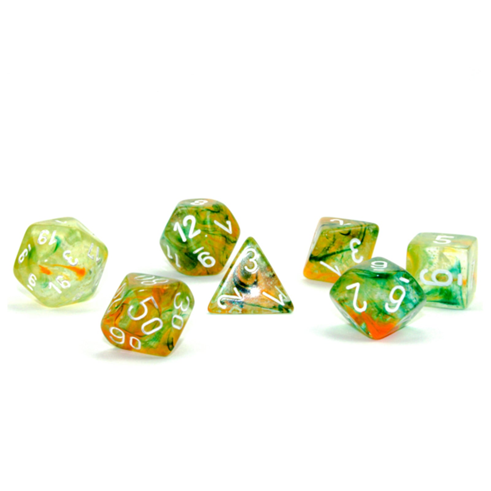 Chessex 7-Piece Polyhedral Dice Set - Nebula Spring White Luminary (CHX27555) for D&D, RPG, and Tabletop Gaming