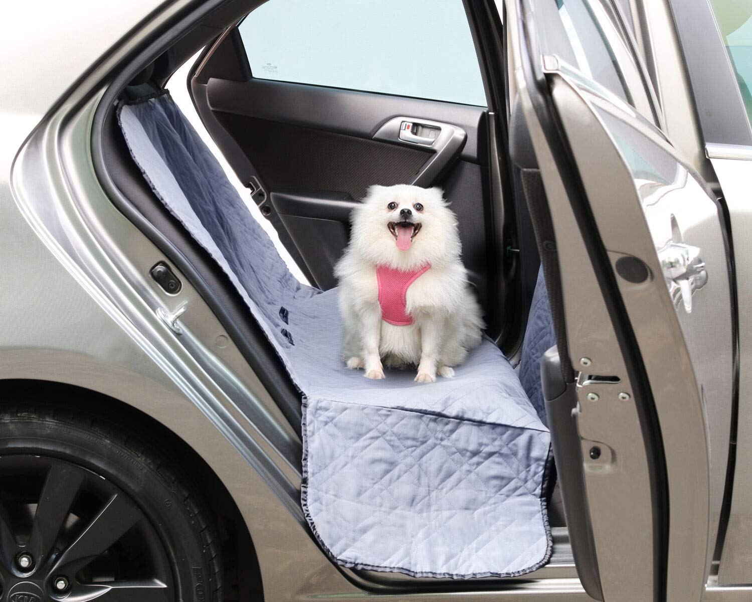 Alpha Dog Series Waterproof Dog Car Seat Cover - Durable Pet Seat Protector & Hammock for Back Seat - Blue | Perfect for Travel, Road Trips & Daily Commutes with Your Dog