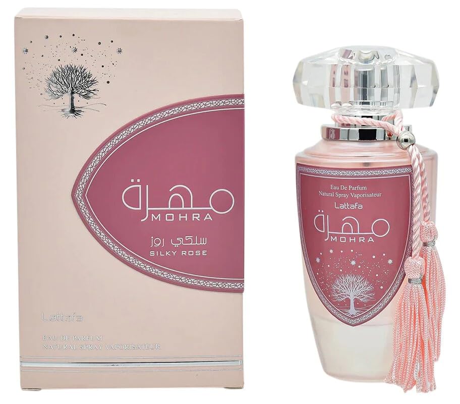Mohra Silky Rose Eau De Parfum for Women - Long Lasting Arabic Perfume with Patchouli, Vanilla & Rose Scent - 100ml/3.38 Fl Oz Spray - Perfect for Date Night, Evening Events & Special Occasions