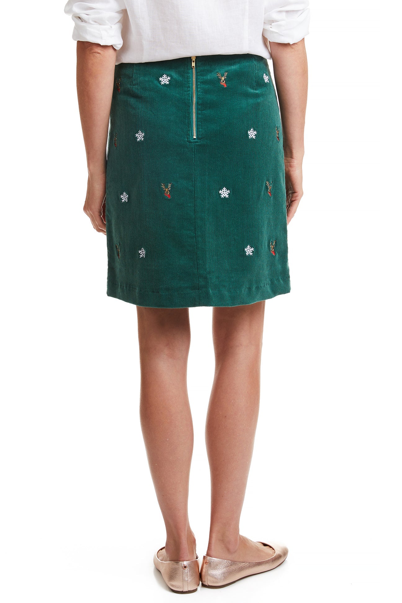 Women's Corduroy A-Line Skirt with Elastic Waist - Winter Fashion for Casual Outfits & Holiday Parties