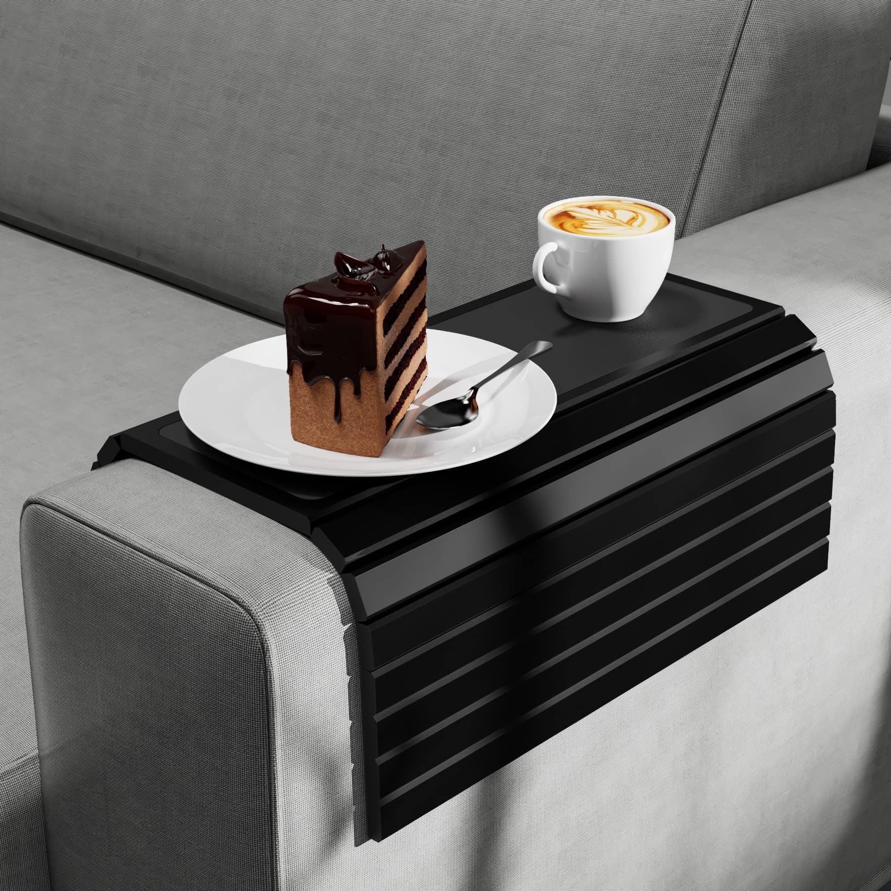 Bamboo Sofa Arm Tray - Foldable Couch Table for Drinks & Snacks - Home Use