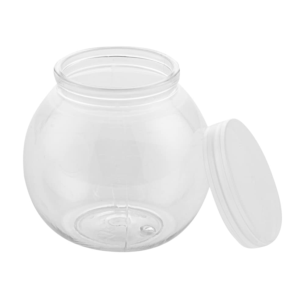100-Pack 3oz Disposable Plastic Candy Jars with Snap-On Lids - Clear Bulbous Design for Yogurt, Parfait, Snacks, Spices & Desserts | Perfect for Party Favors, Wedding Decor, Candy Buffets & Small Food Storage