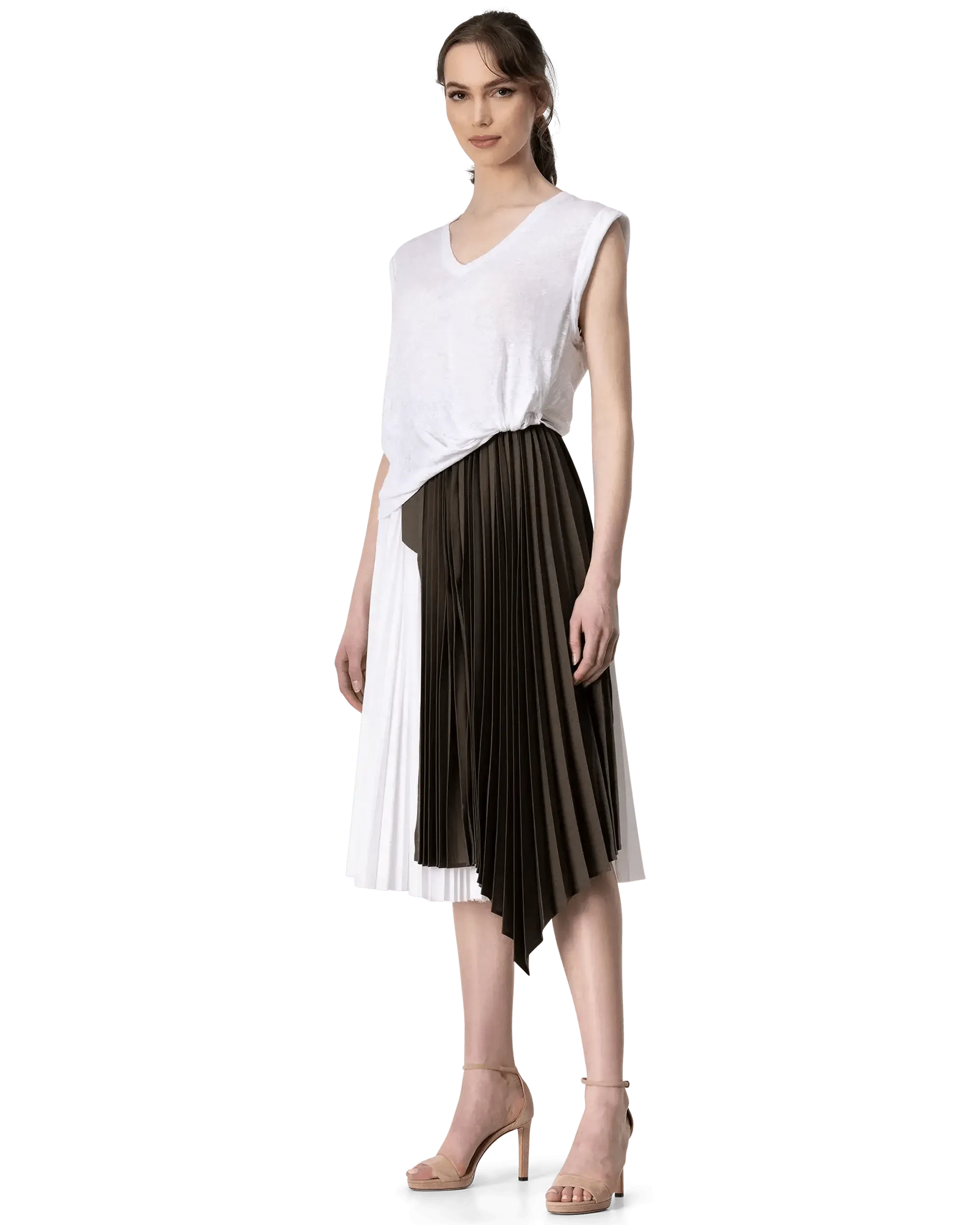 Layered Midi Skirt for Women - Flowy High Waist A-Line Skirt with Pockets | Perfect for Office, Date Night & Summer Outfits