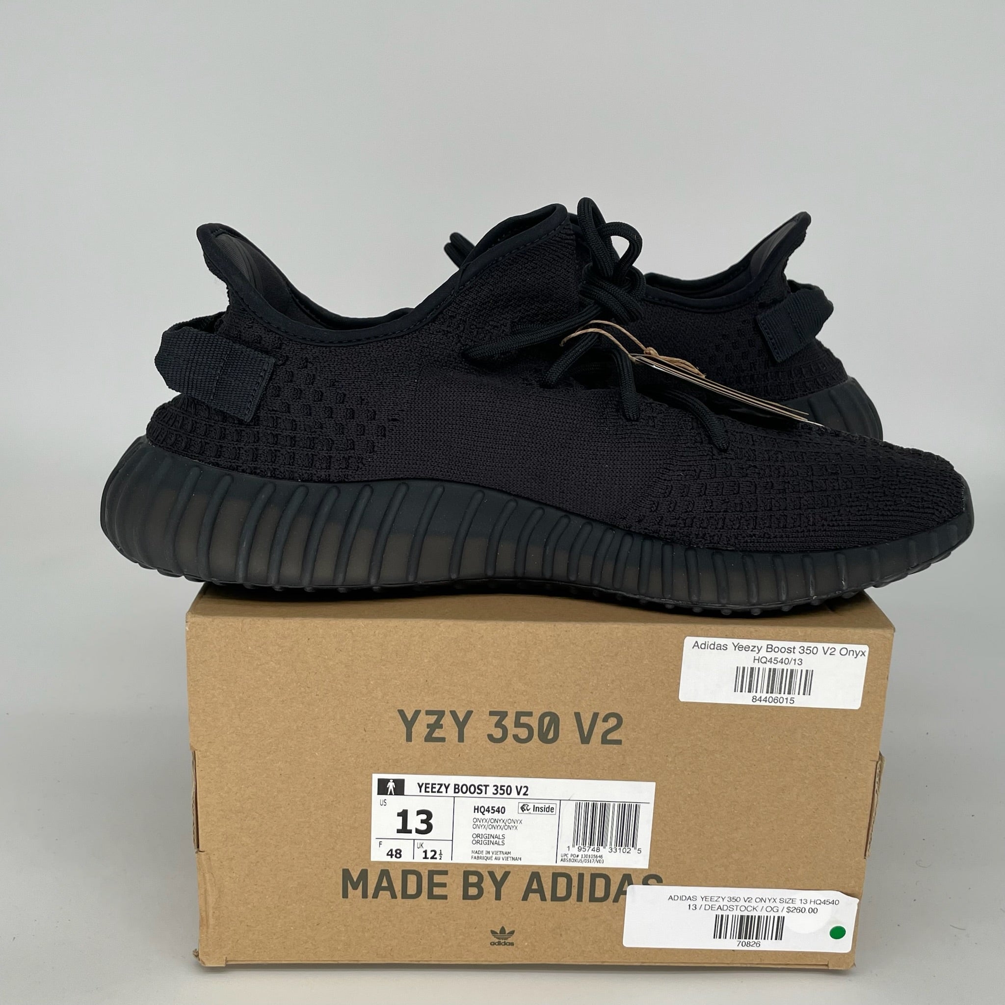 Adidas Yeezy Boost 350 V2 Onyx Black - Men's Size 13 Sneakers (HQ4540) | Running, Gym & Casual Wear Shoes