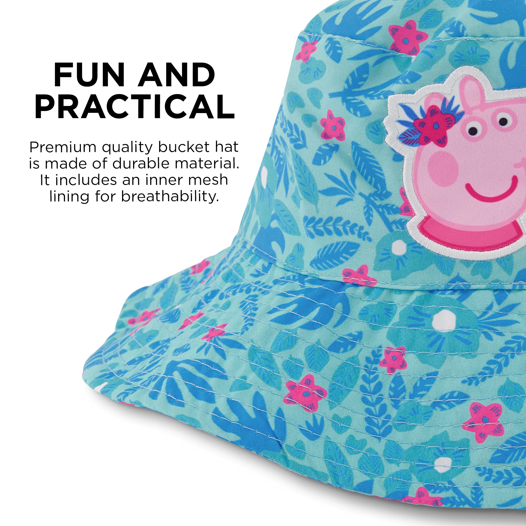 Hasbro Peppa Pig Bucket Baseball Cap - Adjustable Toddler Sun Hat for Boys & Girls Ages 2-4 | UV Protection Outdoor Play Hat for Summer, Beach, Park & Playground