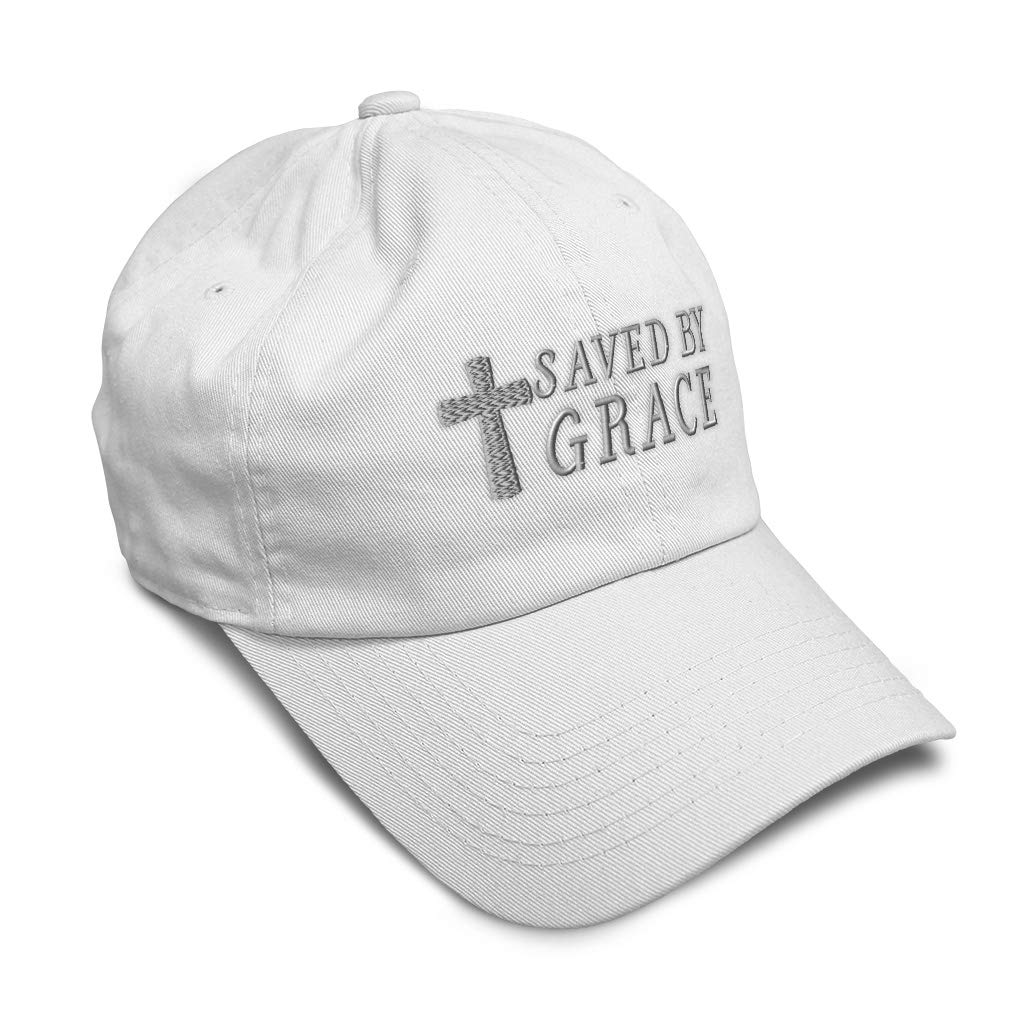 Saved by Grace Jesus Christian Baseball Cap - Soft Cotton Dad Hat for Men & Women - Religious Symbol & Faith Accessory for Church, Daily Wear & Outdoor Activities