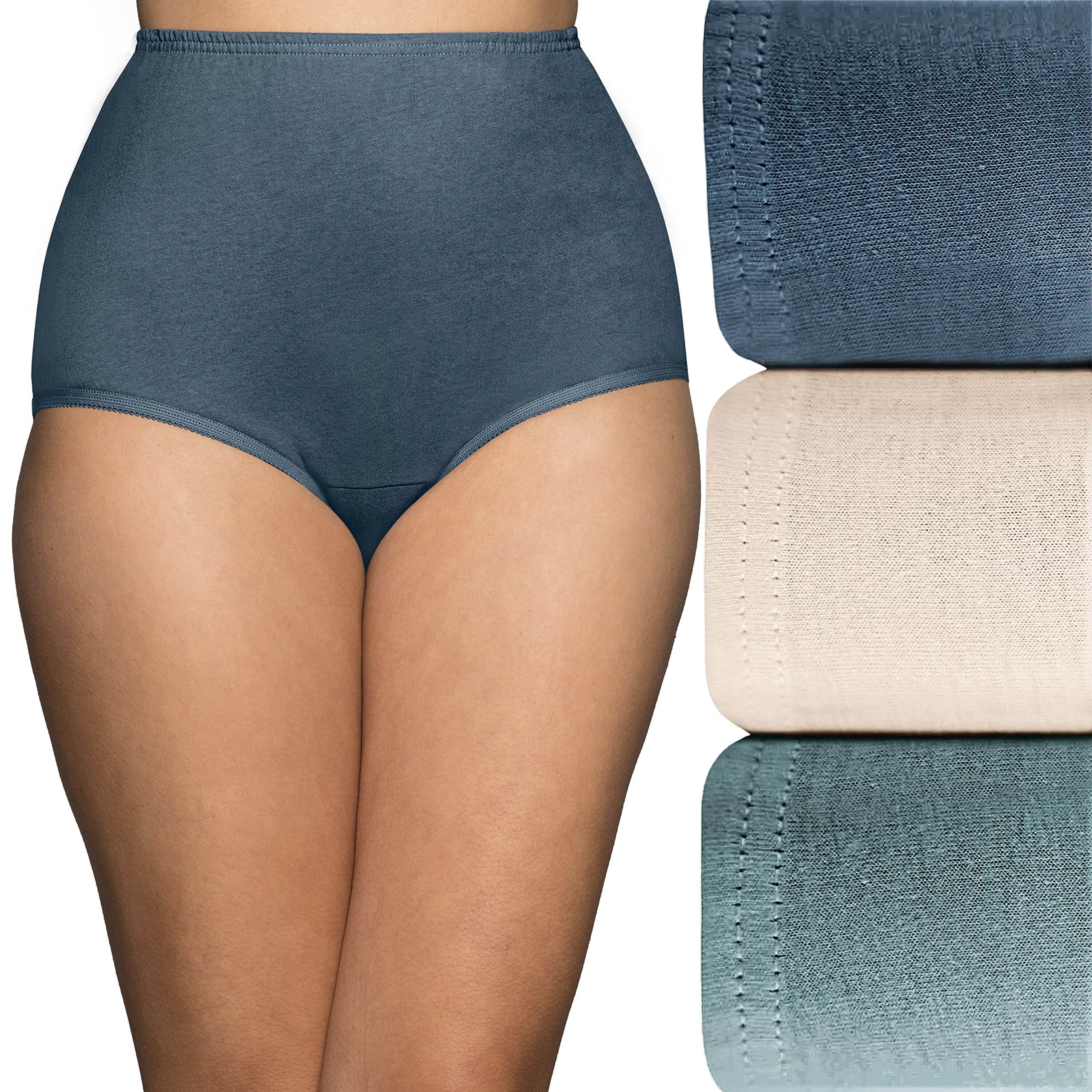 Vanity Fair Women's Cotton Underwear - Perfectly Yours Traditional Brief Panties for Everyday Comfort & Support | Soft Breathable Ladies Underwear for Work, Sleep & Relaxation